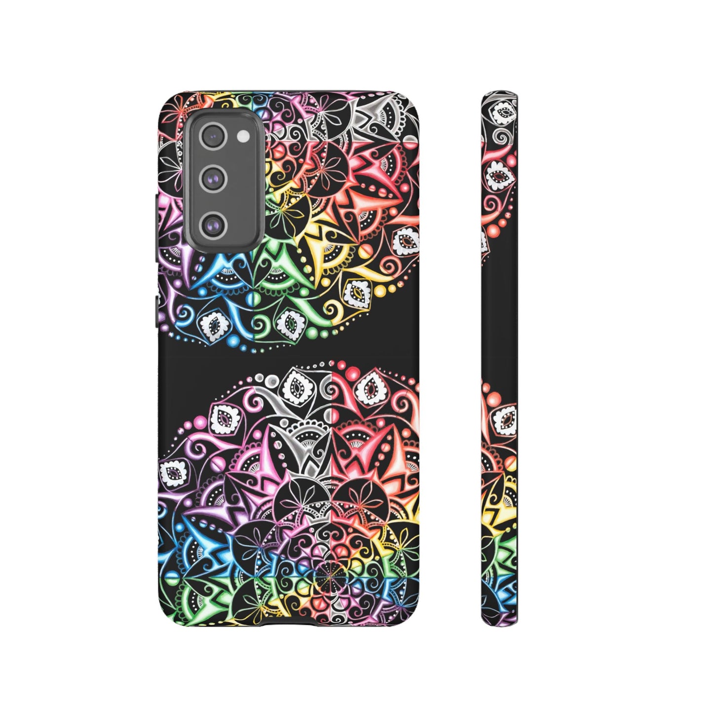 Mandala Rainbow Tough Phone Case — Colorful Boho Protective Case