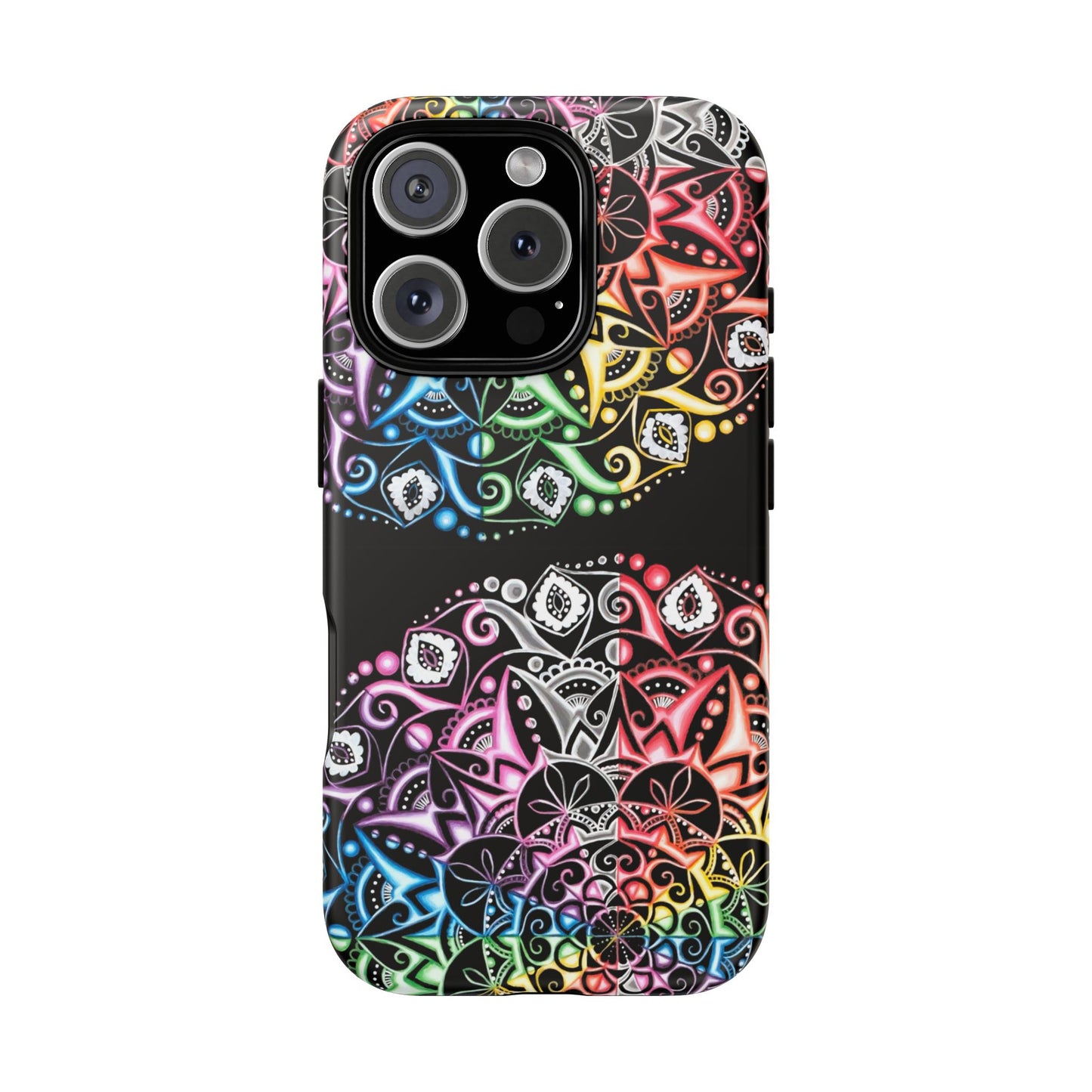 Mandala Rainbow Tough Phone Case — Colorful Boho Protective Case