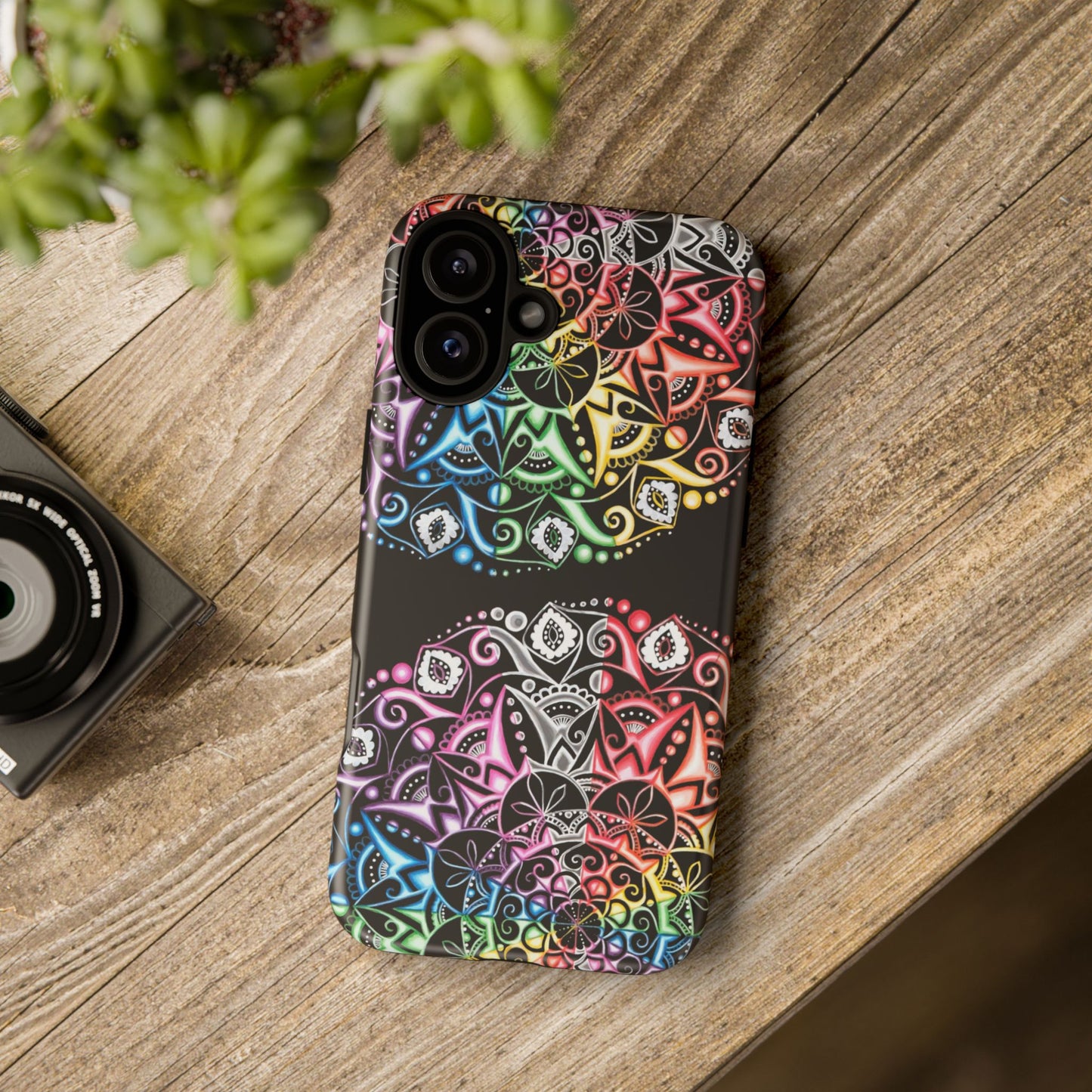 Mandala Rainbow Tough Phone Case — Colorful Boho Protective Case