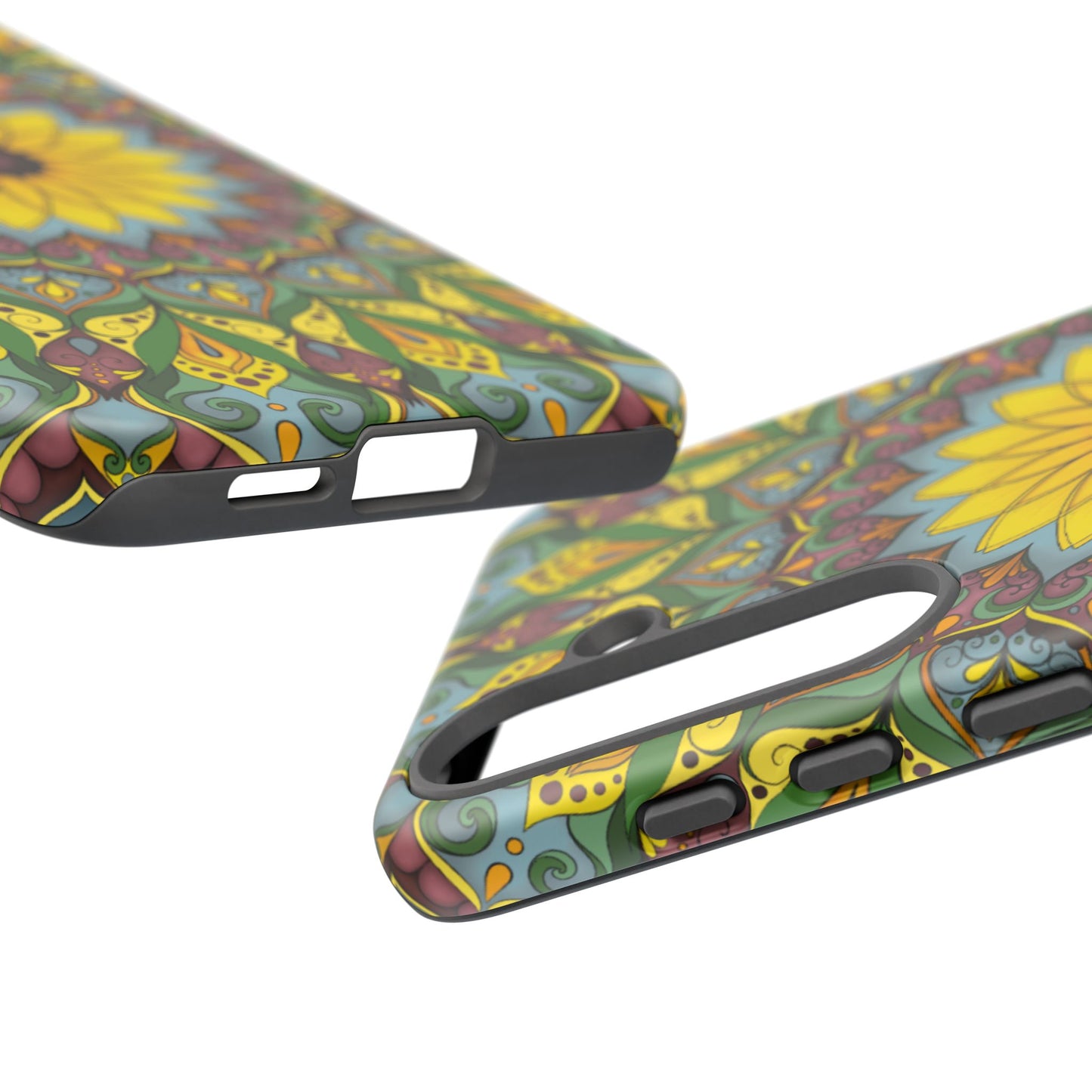 "Black Eyed Susan" Mandala Phone Case — Floral Boho Tough Case