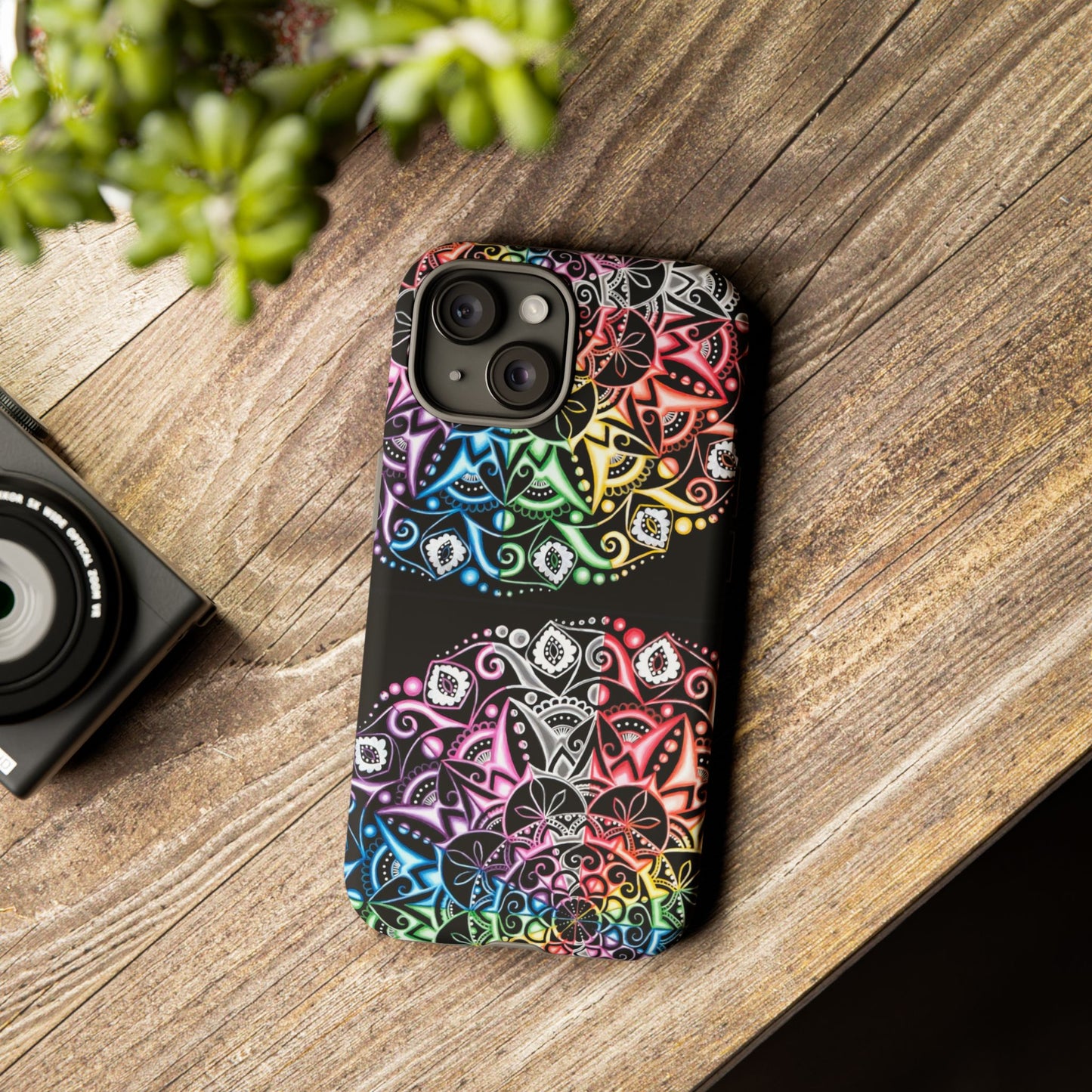 Mandala Rainbow Tough Phone Case — Colorful Boho Protective Case