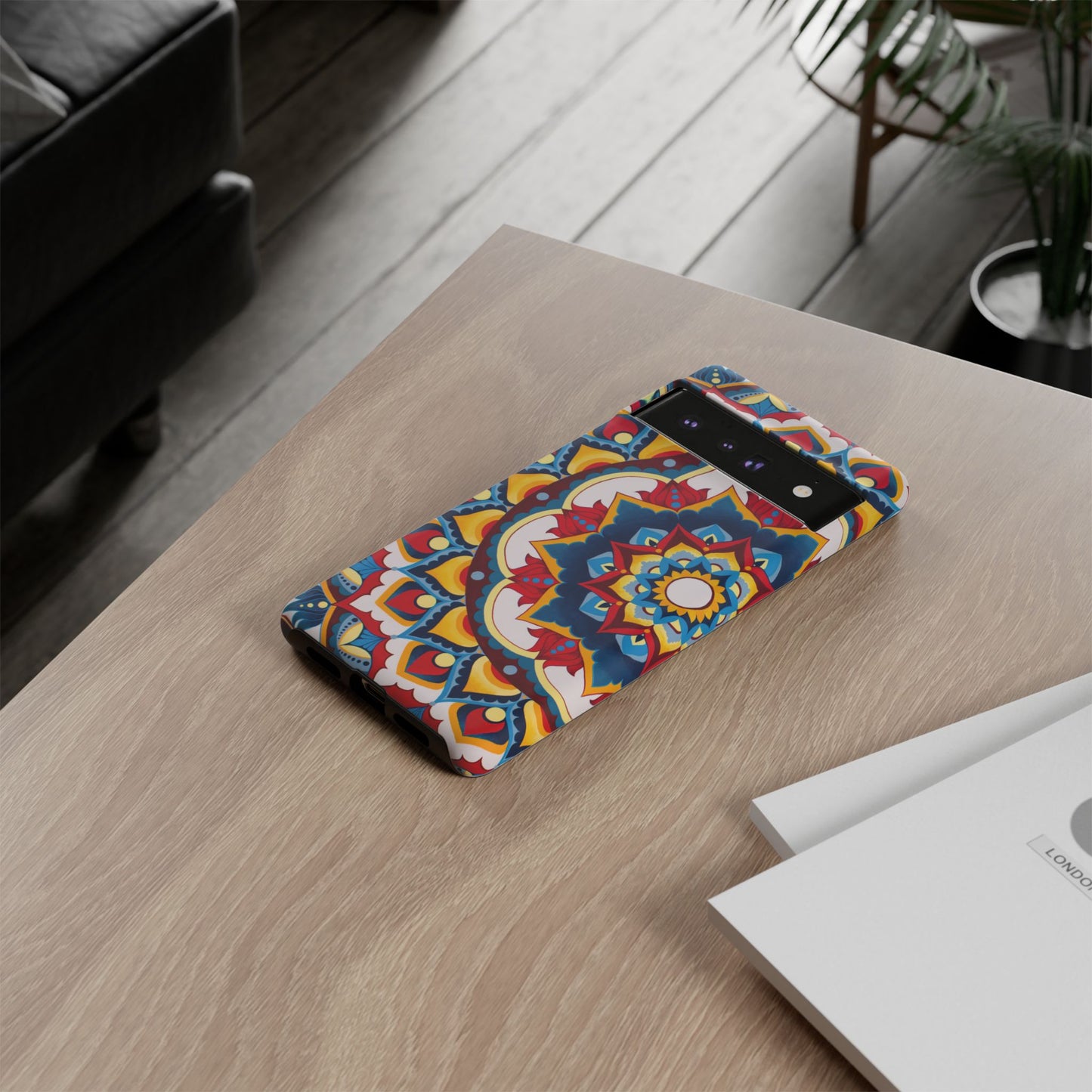 "Azul Morning" Mandala Tough Phone Case — Colorful Boho Protective Cover