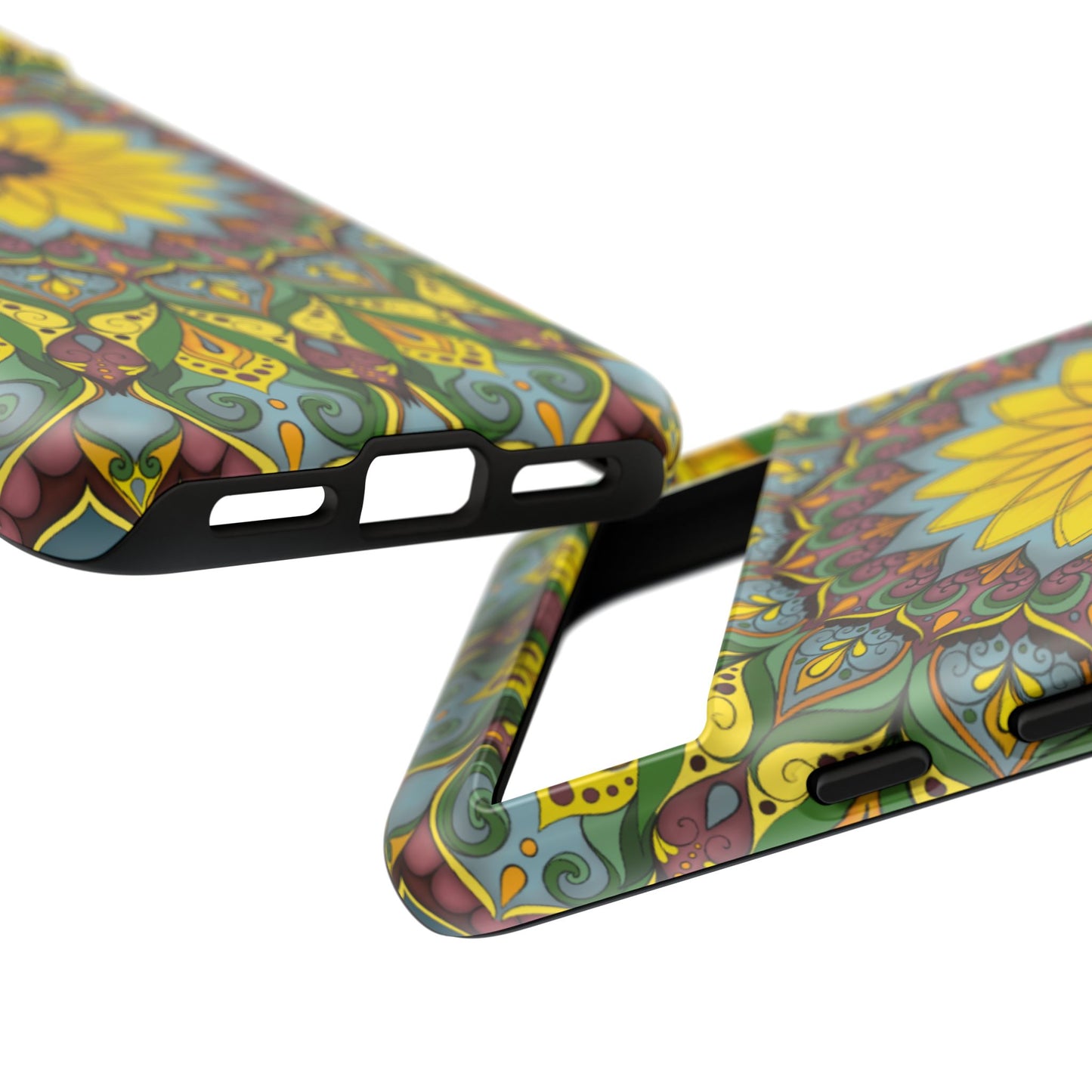 "Black Eyed Susan" Mandala Phone Case — Floral Boho Tough Case