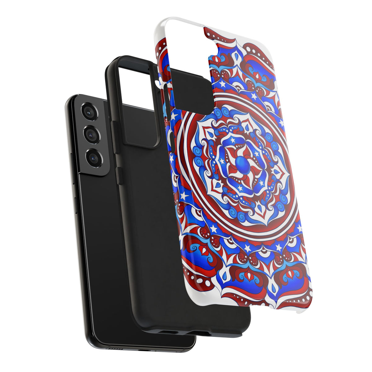 Patriotic Mandala Tough Phone Case — Red White & Blue Boho Cover | 250th Anniversary Gift