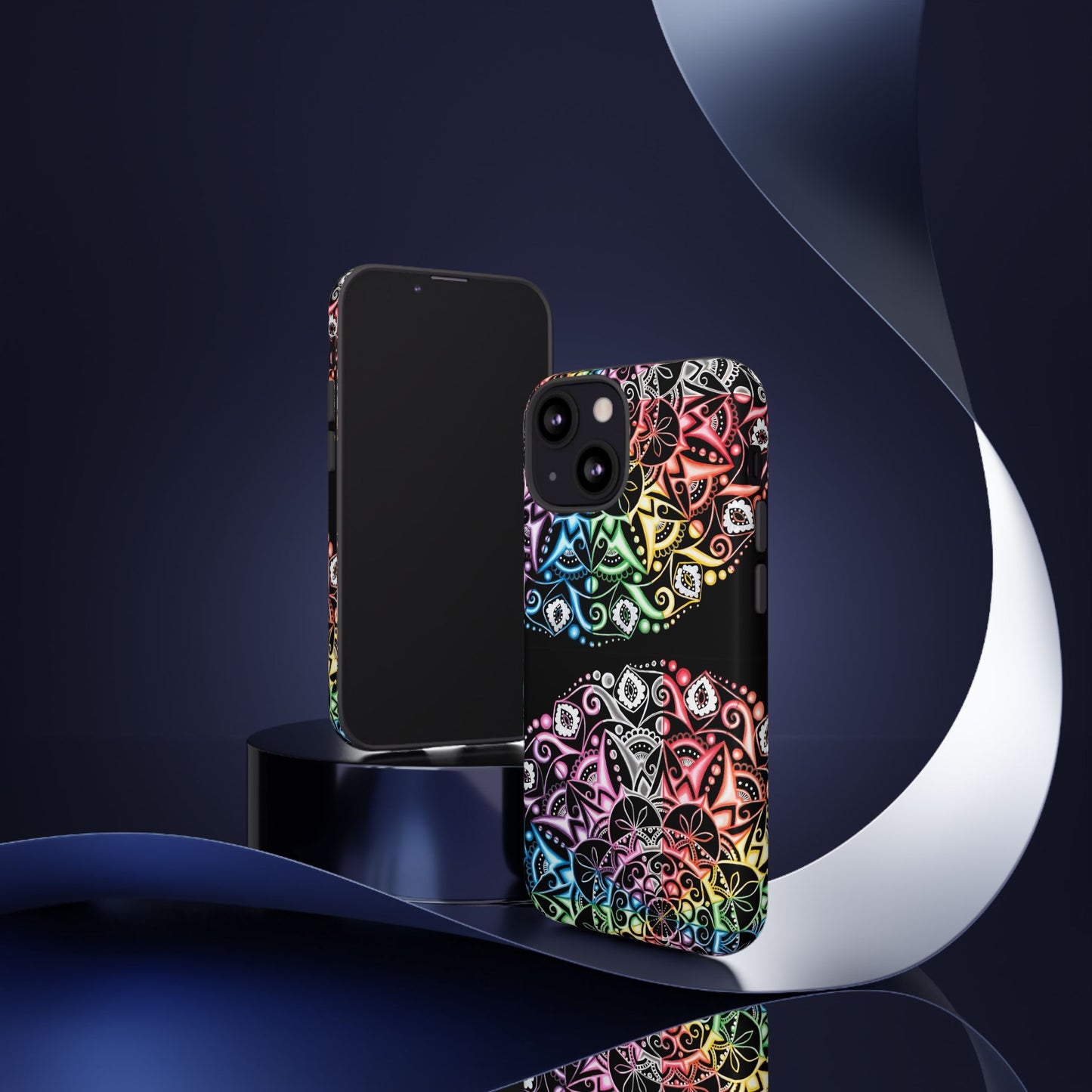 Mandala Rainbow Tough Phone Case — Colorful Boho Protective Case