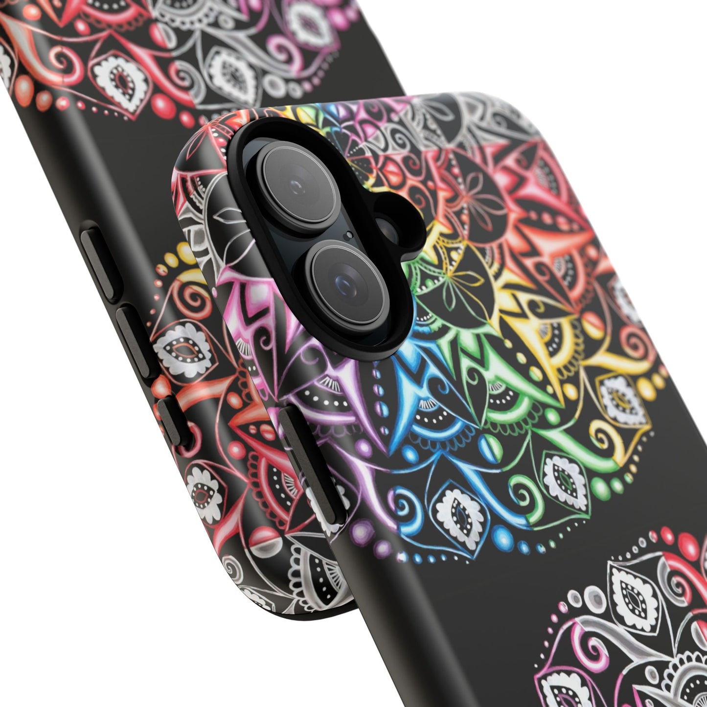 Mandala Rainbow Tough Phone Case — Colorful Boho Protective Case