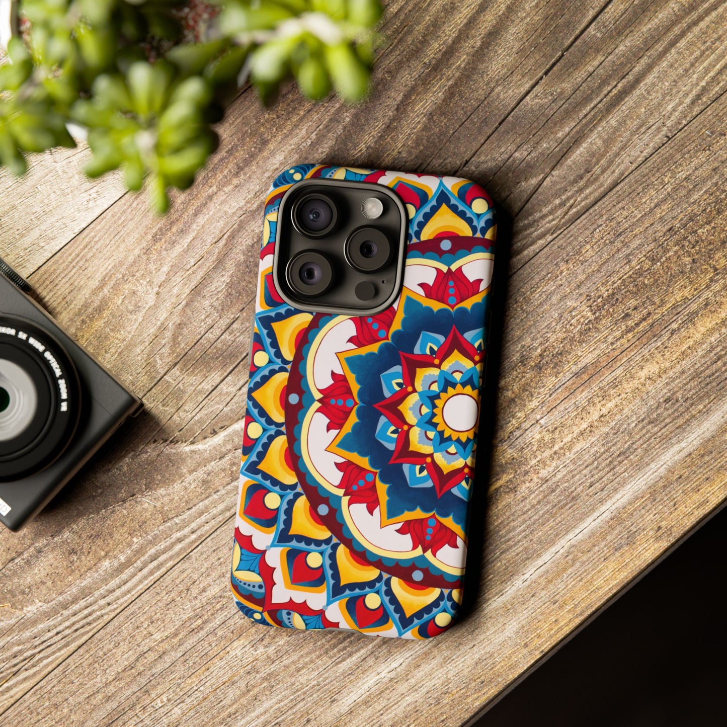 "Azul Morning" Mandala Tough Phone Case — Colorful Boho Protective Cover