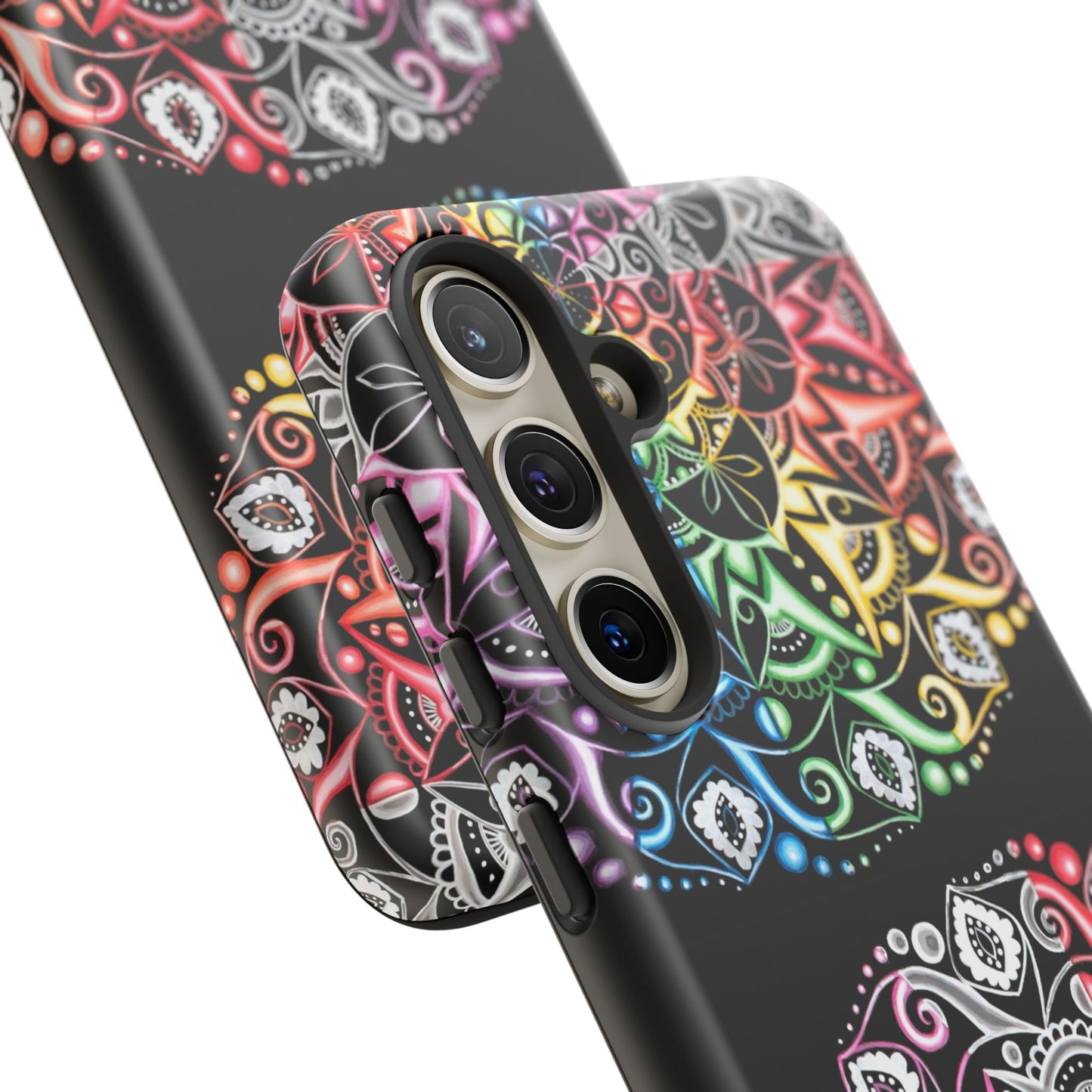 Mandala Rainbow Tough Phone Case — Colorful Boho Protective Case