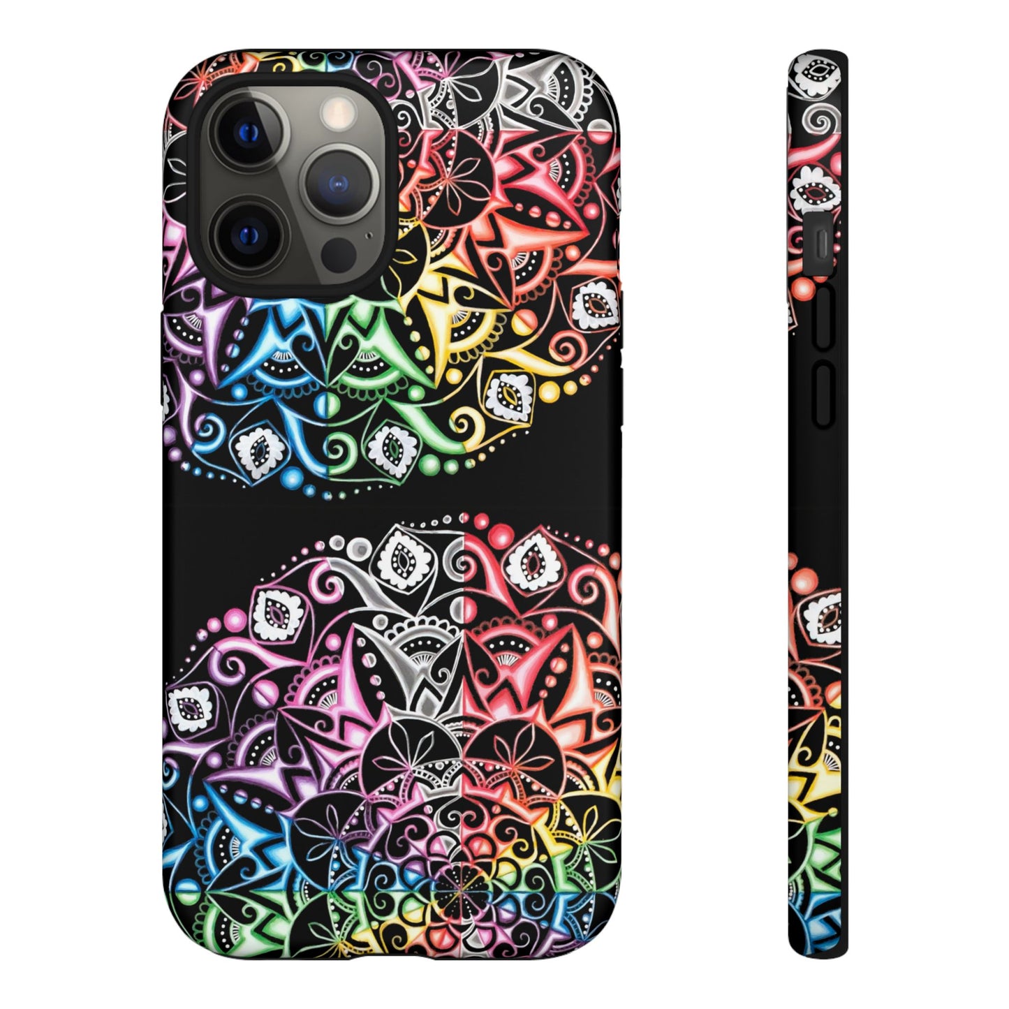 Mandala Rainbow Tough Phone Case — Colorful Boho Protective Case