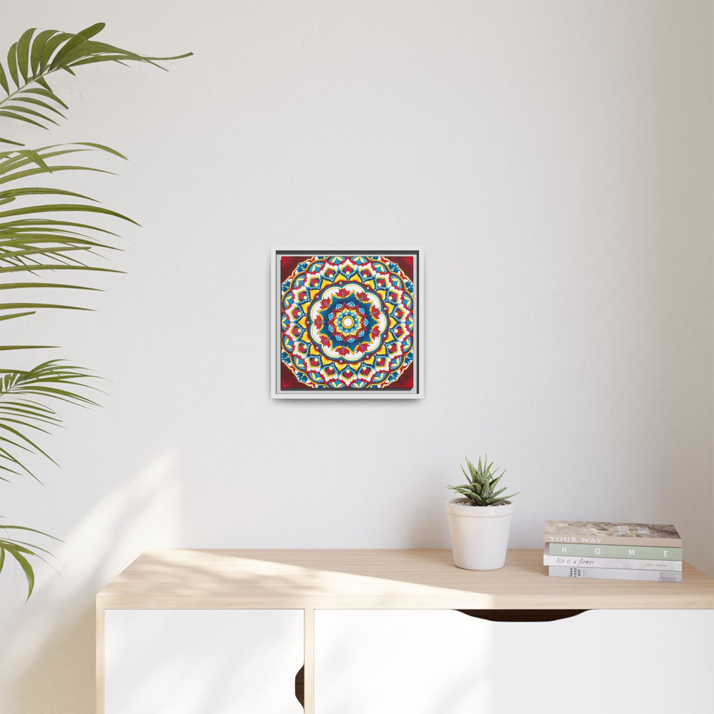 Azul Morning Mandala Matte Canvas Framed Wall Art