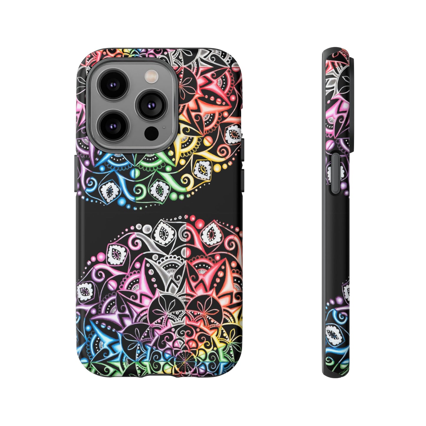 Mandala Rainbow Tough Phone Case — Colorful Boho Protective Case