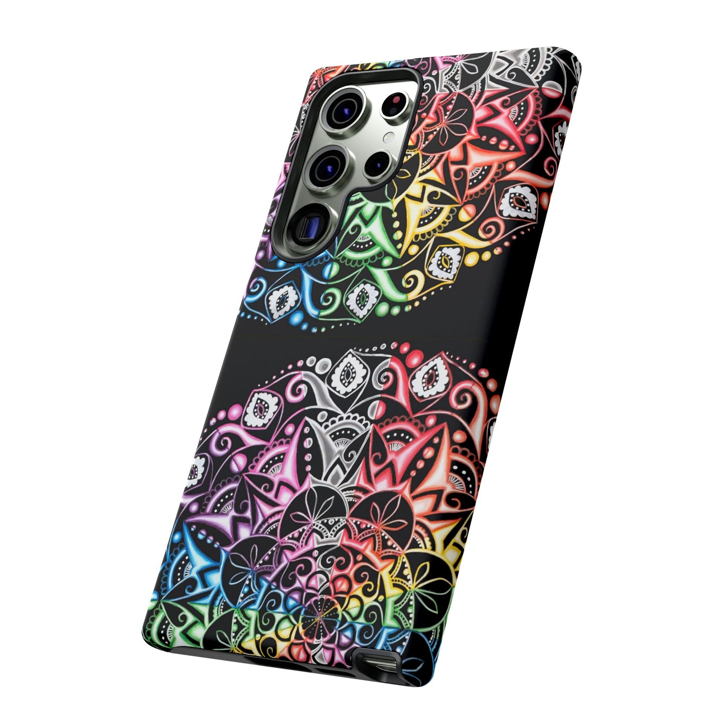 Mandala Rainbow Tough Phone Case — Colorful Boho Protective Case