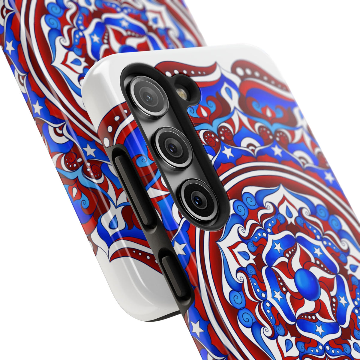 Patriotic Mandala Tough Phone Case — Red White & Blue Boho Cover | 250th Anniversary Gift