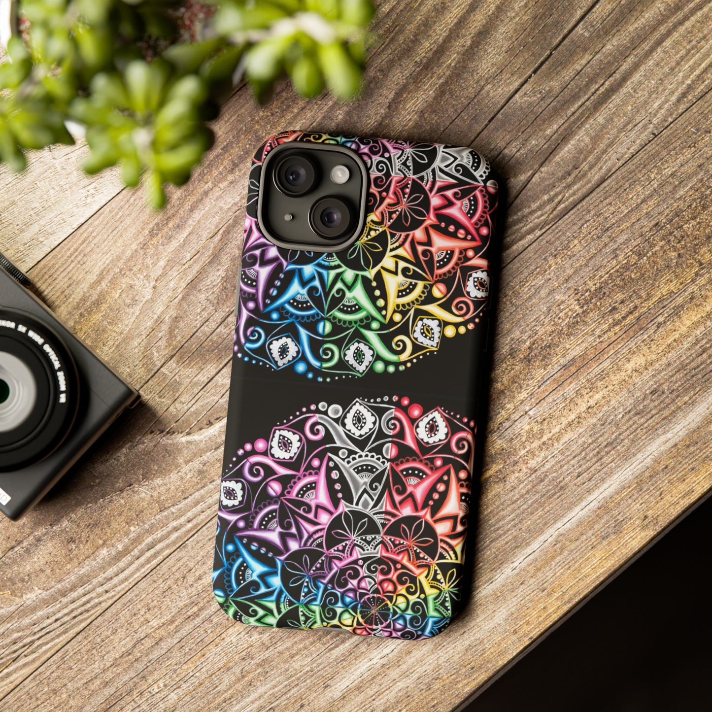 Mandala Rainbow Tough Phone Case — Colorful Boho Protective Case