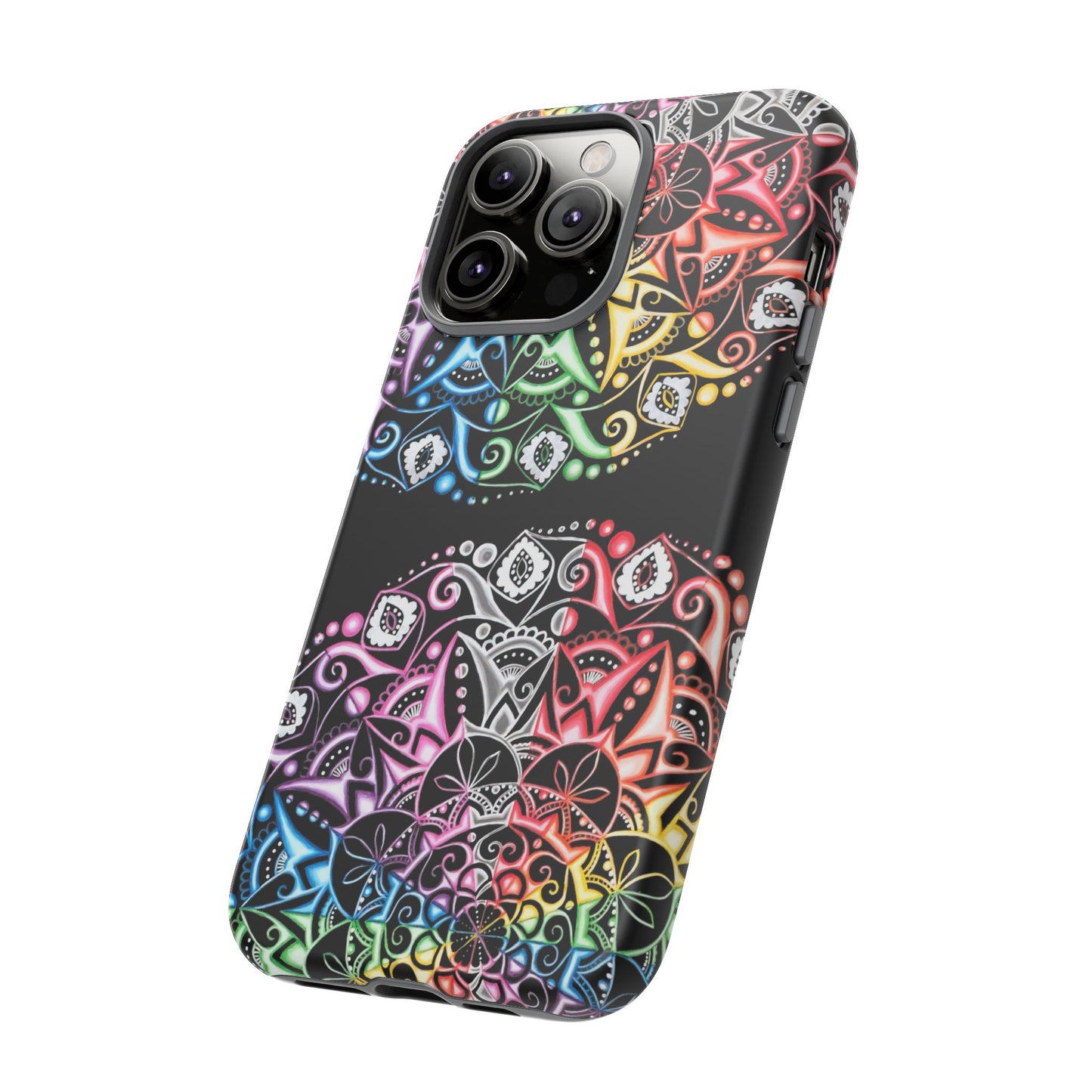 Mandala Rainbow Tough Phone Case — Colorful Boho Protective Case