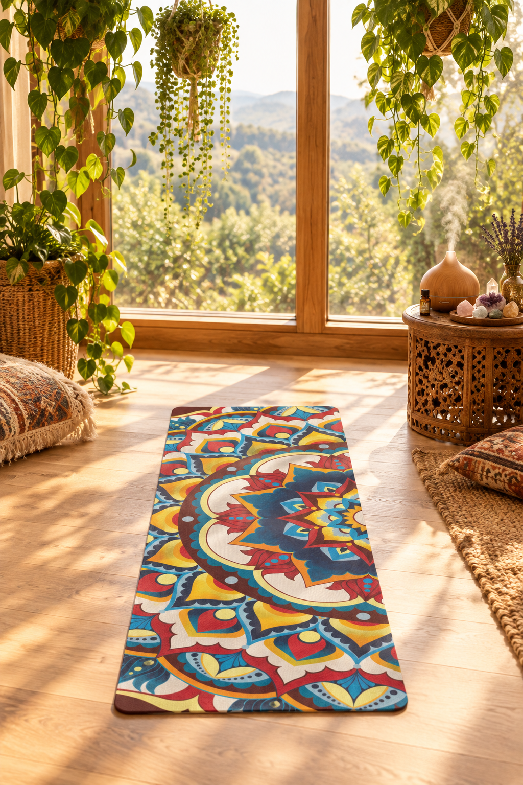 "Azul Morning" Rubber Yoga Mat — Colorful Non-Slip Fitness Mat