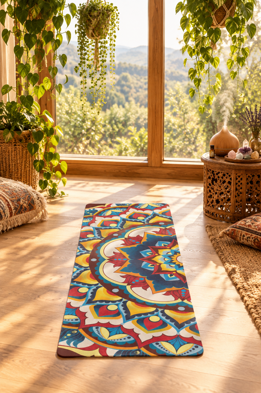 "Azul Morning" Rubber Yoga Mat — Colorful Non-Slip Fitness Mat