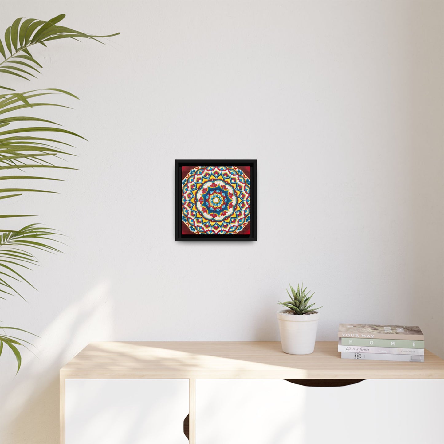 Azul Morning Mandala Matte Canvas Framed Wall Art