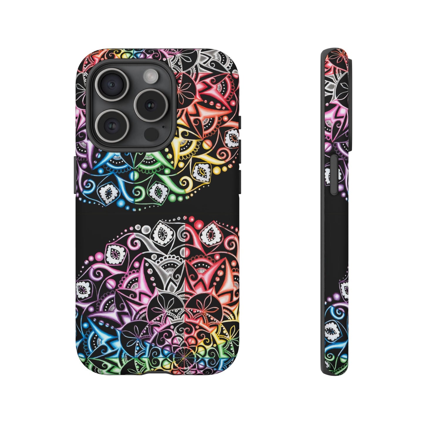 Mandala Rainbow Tough Phone Case — Colorful Boho Protective Case