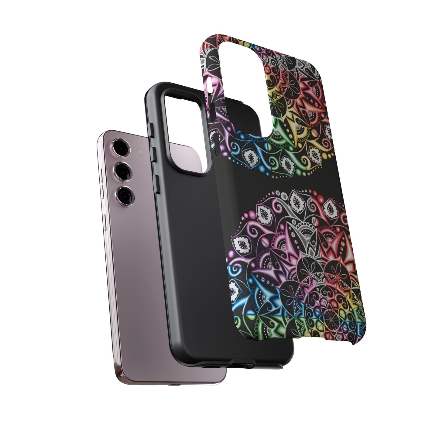 Mandala Rainbow Tough Phone Case — Colorful Boho Protective Case
