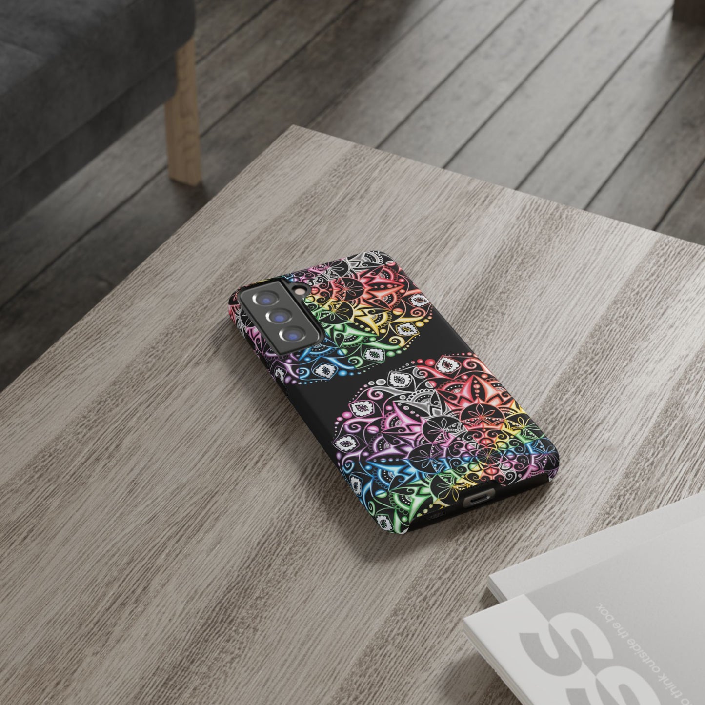 Mandala Rainbow Tough Phone Case — Colorful Boho Protective Case