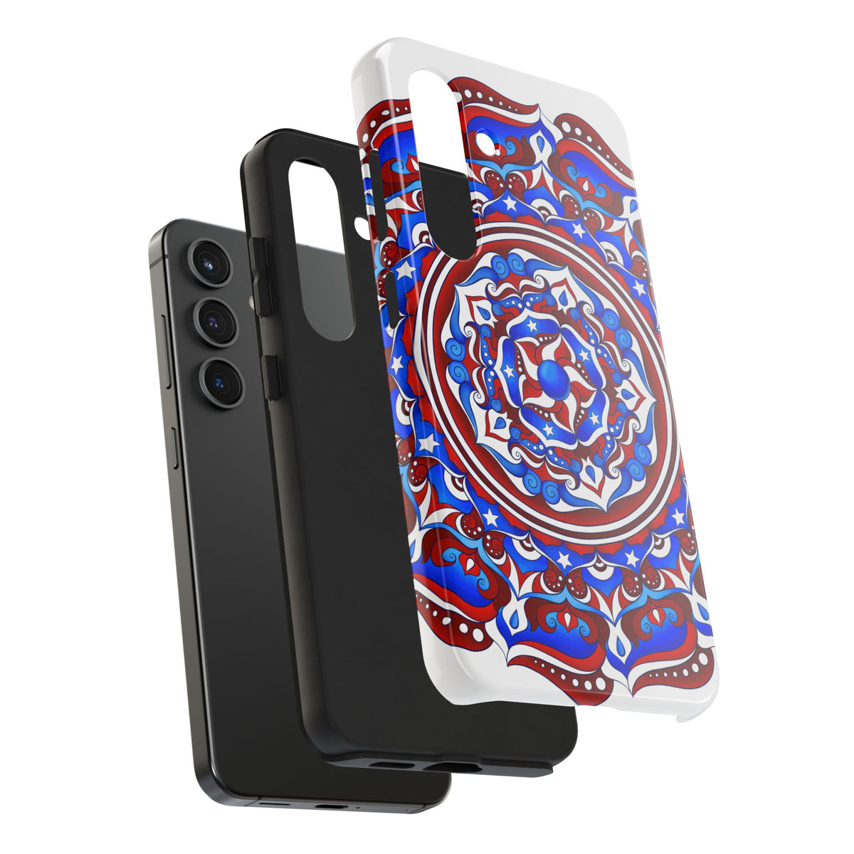 Patriotic Mandala Tough Phone Case — Red White & Blue Boho Cover | 250th Anniversary Gift