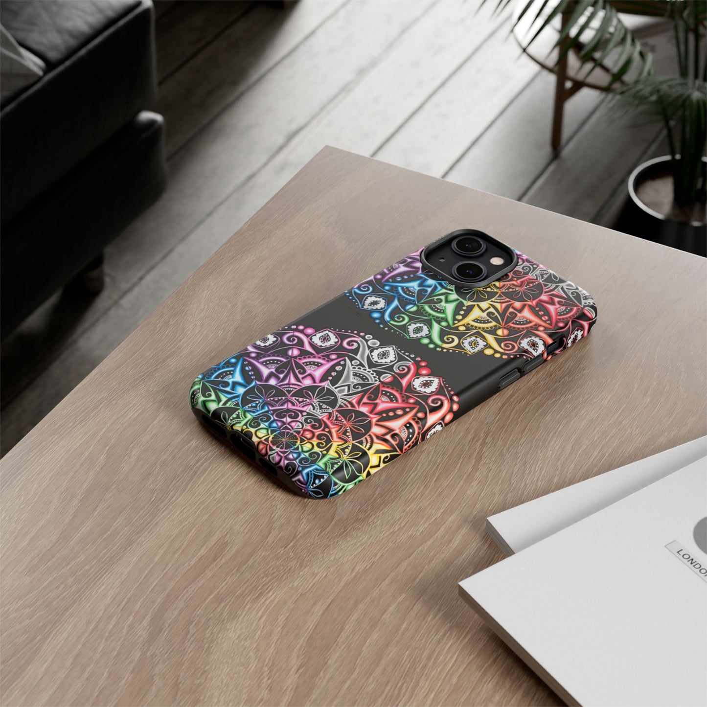 Mandala Rainbow Tough Phone Case — Colorful Boho Protective Case