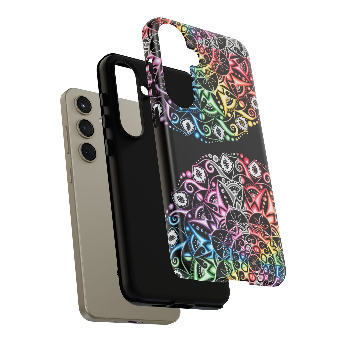 Mandala Rainbow Tough Phone Case — Colorful Boho Protective Case