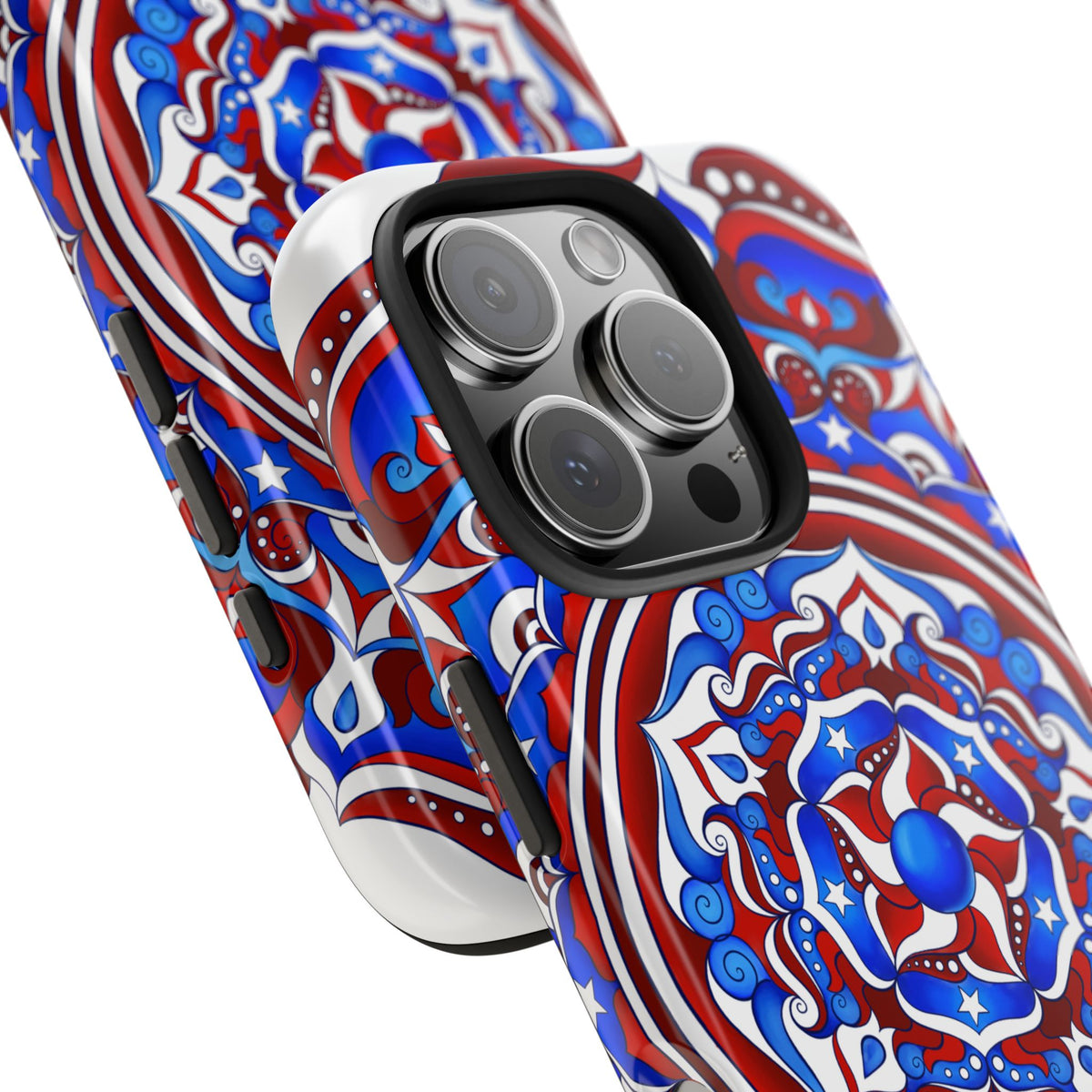 Patriotic Mandala Tough Phone Case — Red White & Blue Boho Cover | 250th Anniversary Gift