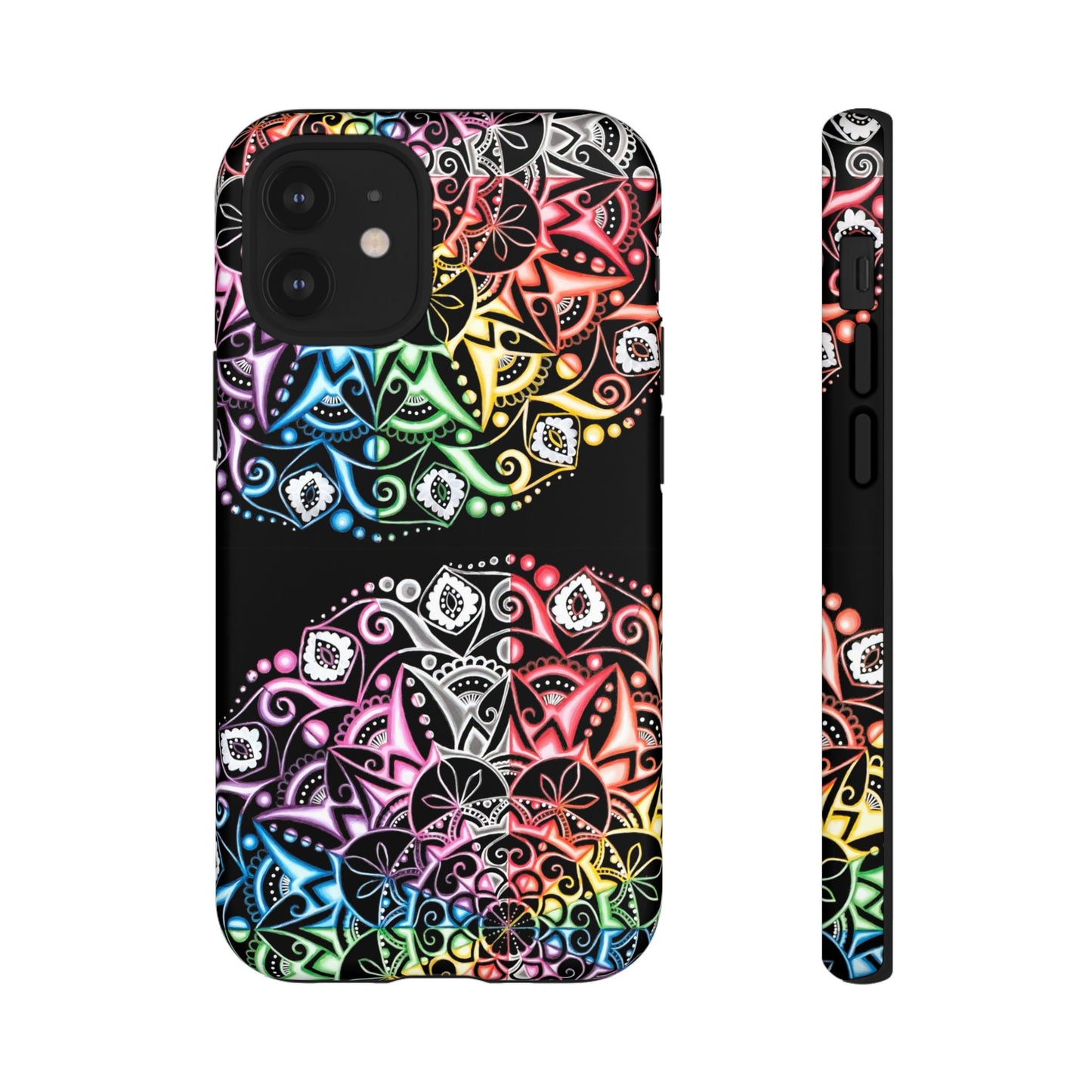 Mandala Rainbow Tough Phone Case — Colorful Boho Protective Case