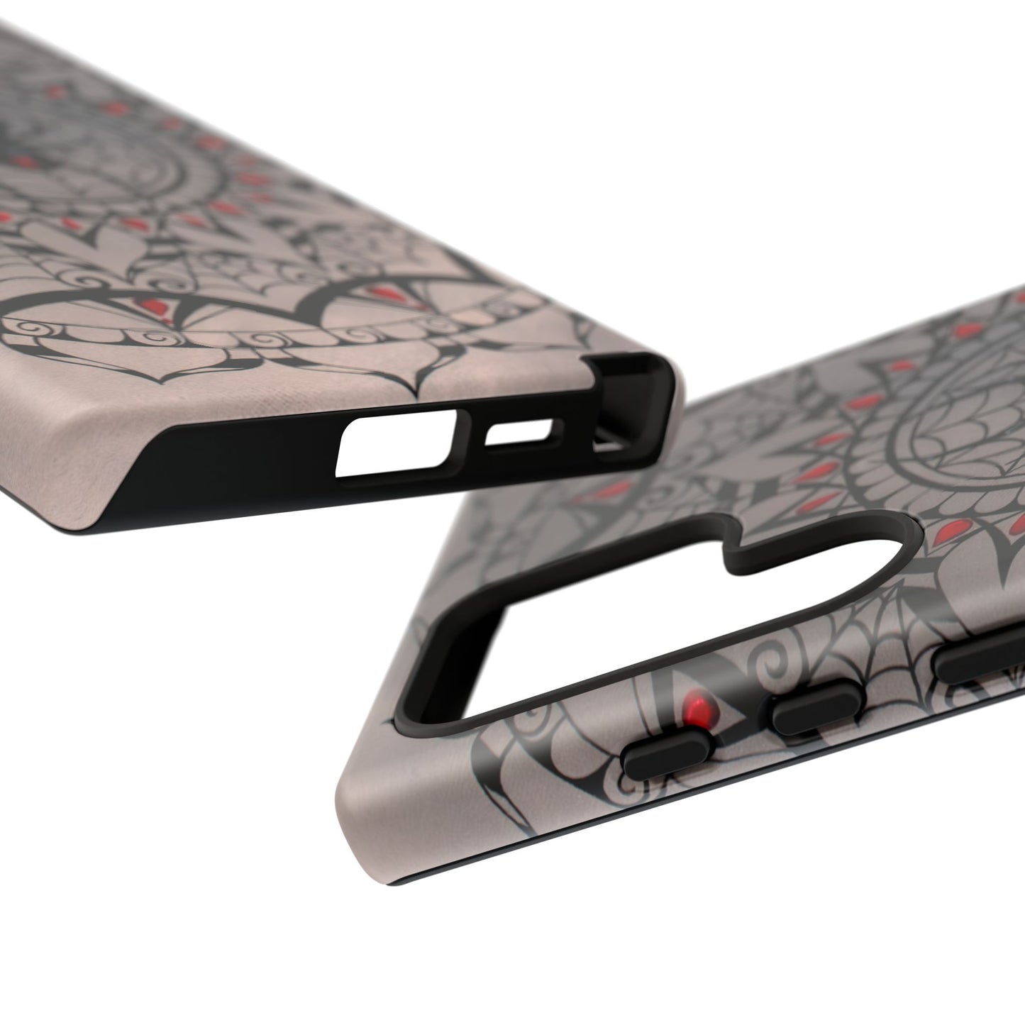 Mandala Spider Tough Phone Case - Gothic Red & Black Protective Cover