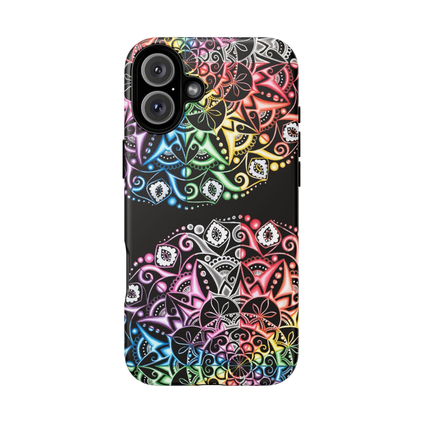 Mandala Rainbow Tough Phone Case — Colorful Boho Protective Case