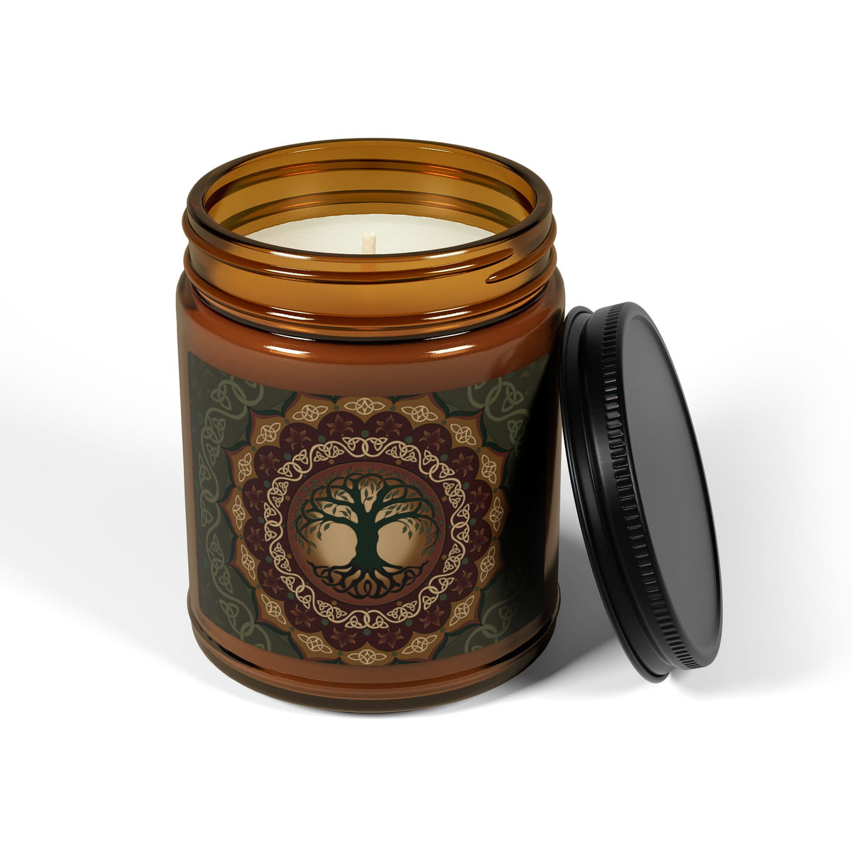Tree of Life Soy Candle in Amber Jar