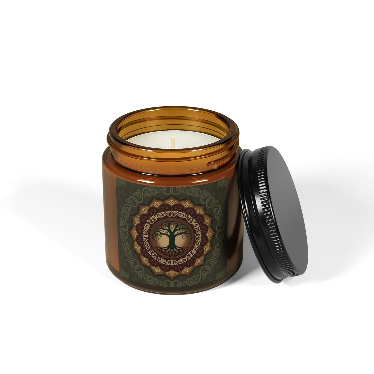 Tree of Life Soy Candle in Amber Jar