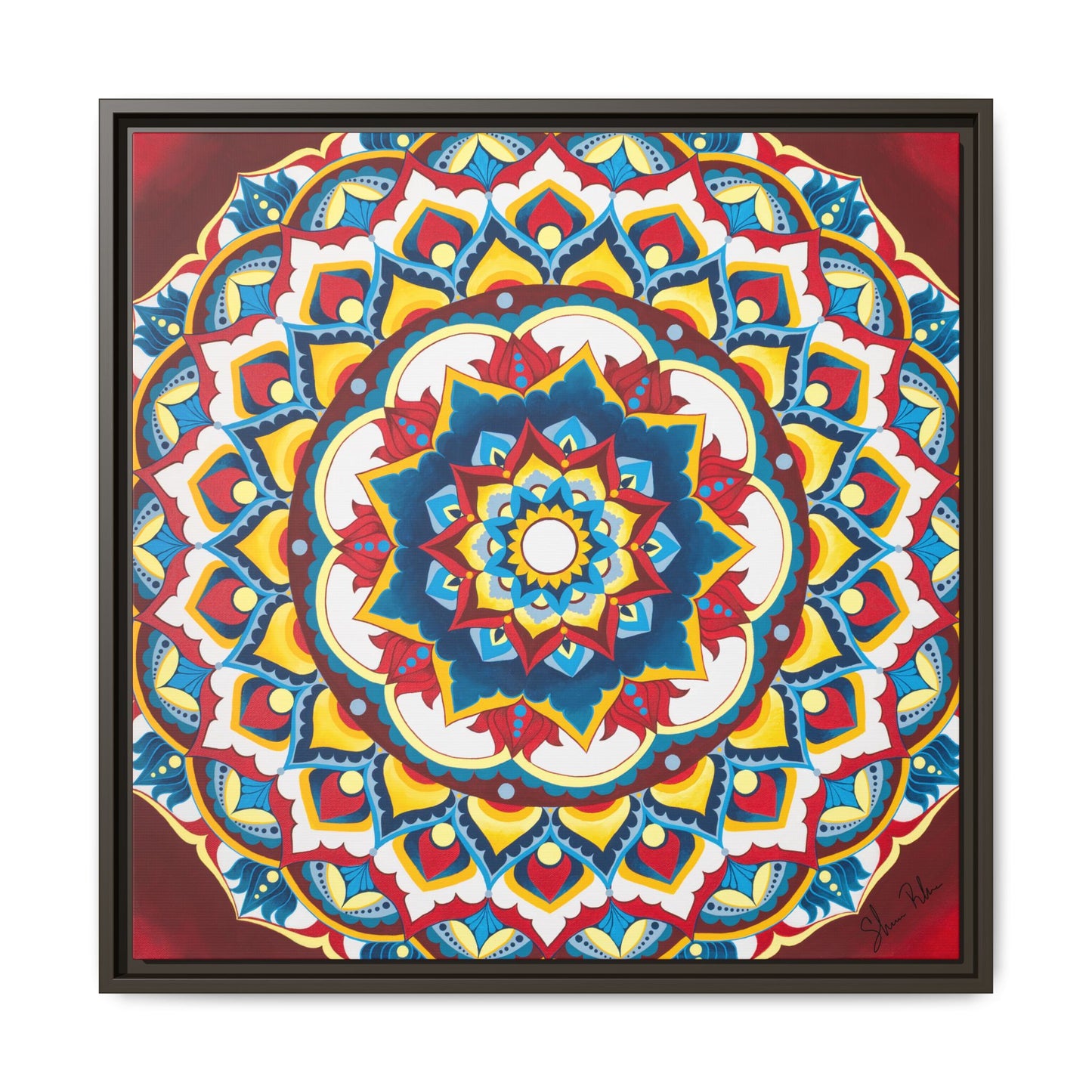 Azul Morning Mandala Matte Canvas Framed Wall Art