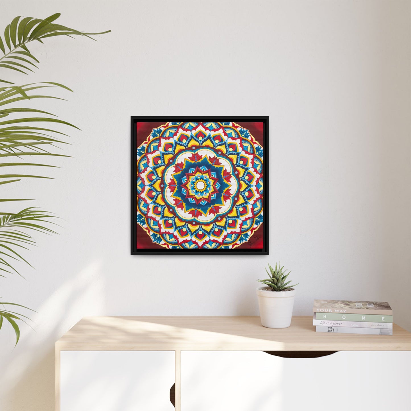 Azul Morning Mandala Matte Canvas Framed Wall Art