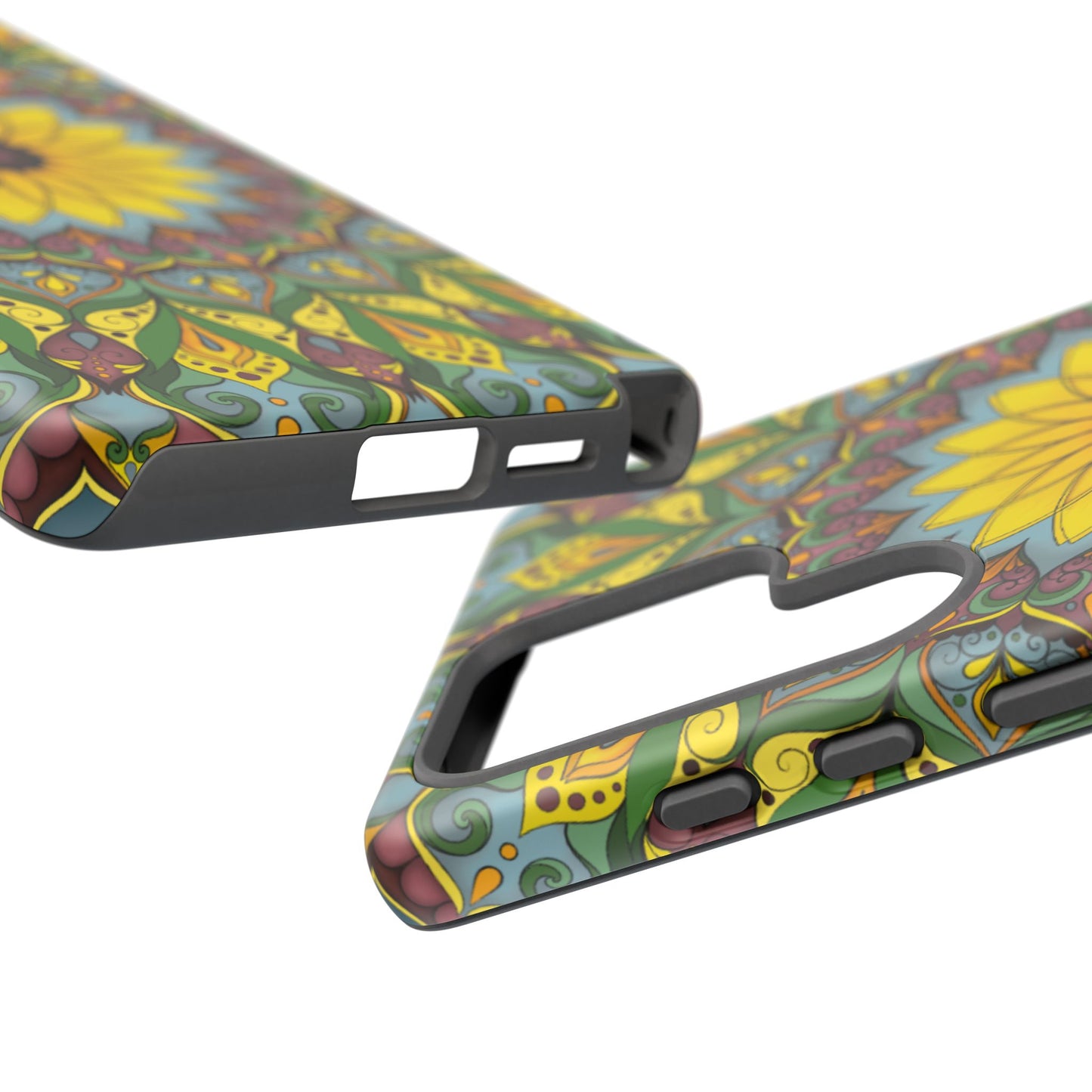 "Black Eyed Susan" Mandala Phone Case — Floral Boho Tough Case