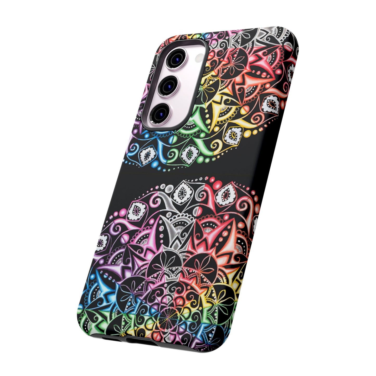 Mandala Rainbow Tough Phone Case — Colorful Boho Protective Case