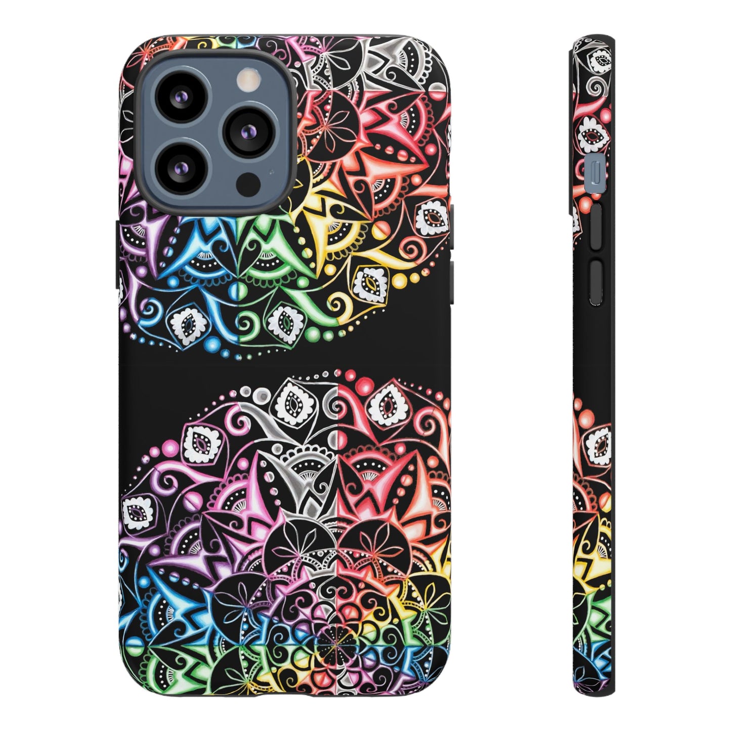 Mandala Rainbow Tough Phone Case — Colorful Boho Protective Case