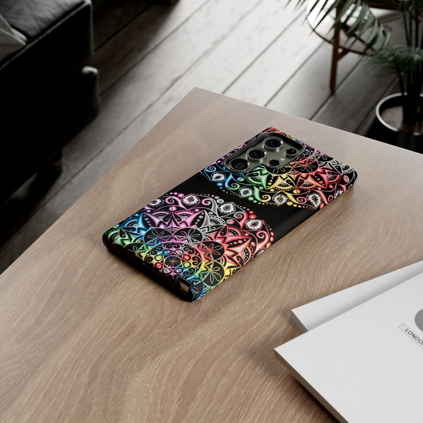 Mandala Rainbow Tough Phone Case — Colorful Boho Protective Case