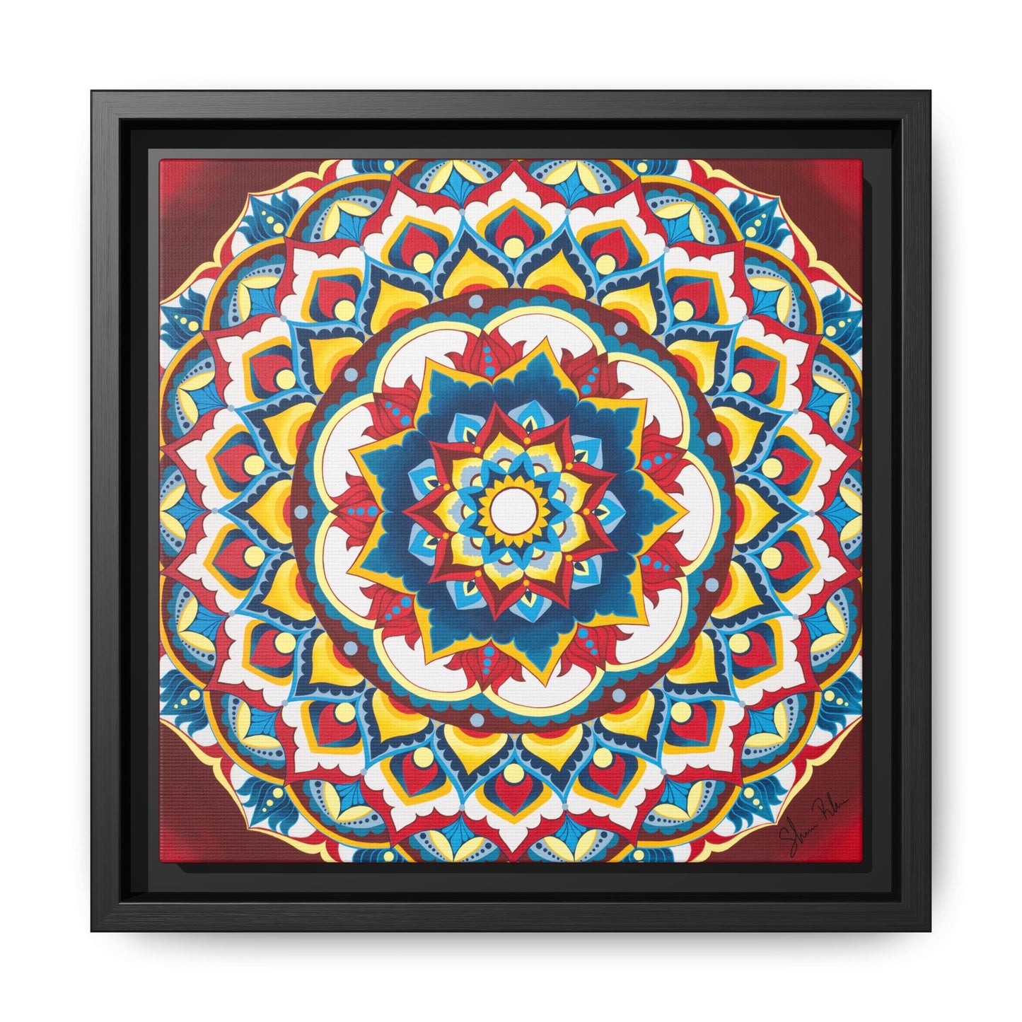 Azul Morning Mandala Matte Canvas Framed Wall Art