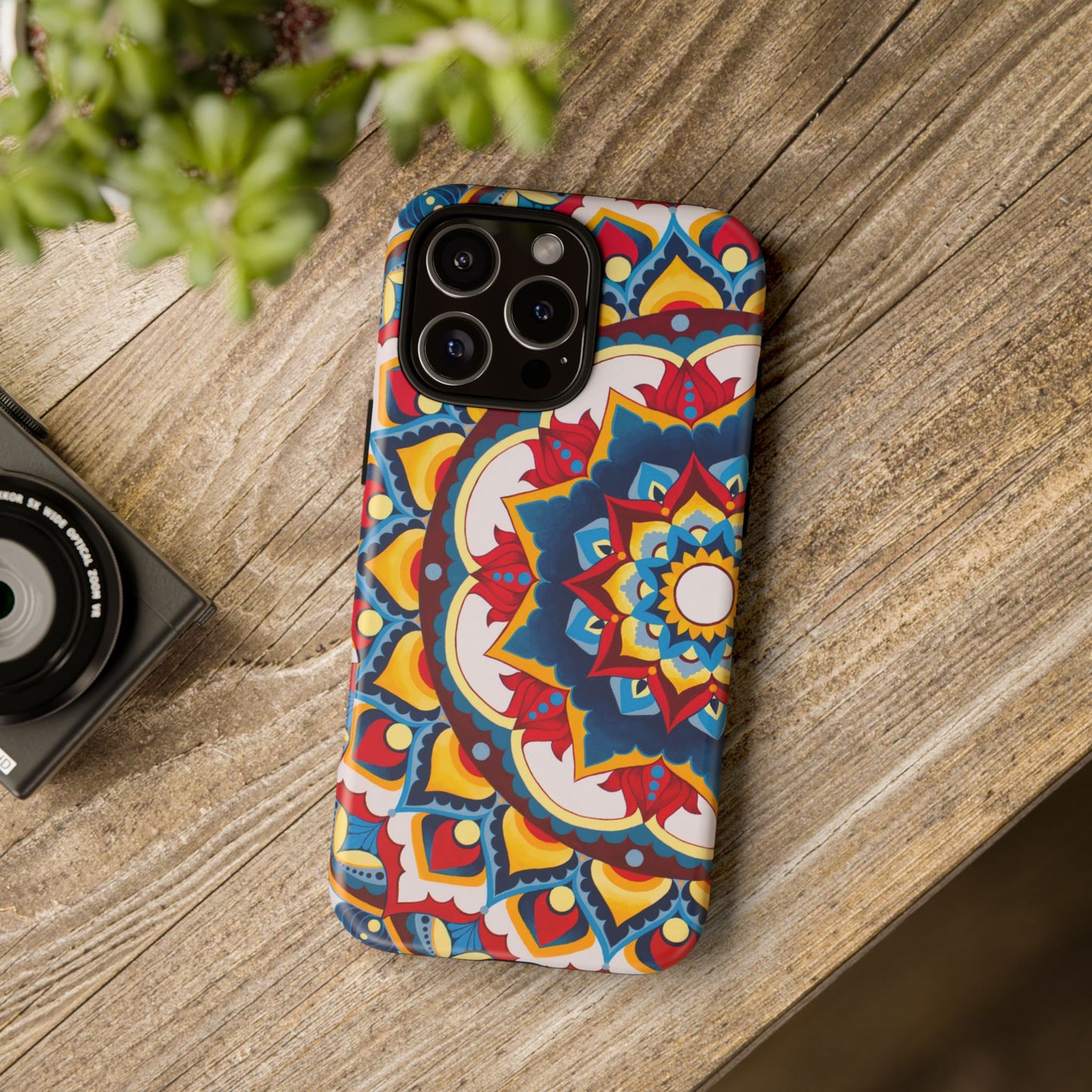 "Azul Morning" Mandala Tough Phone Case — Colorful Boho Protective Cover