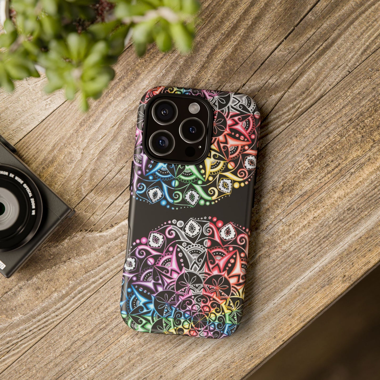Mandala Rainbow Tough Phone Case — Colorful Boho Protective Case