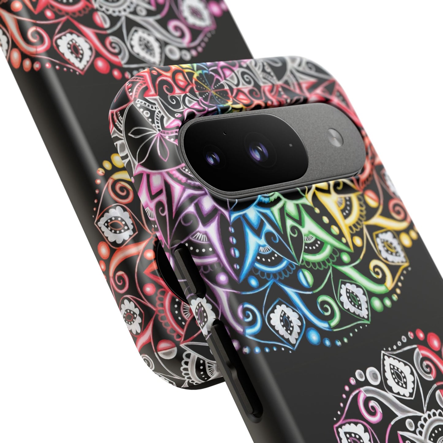 Mandala Rainbow Tough Phone Case — Colorful Boho Protective Case
