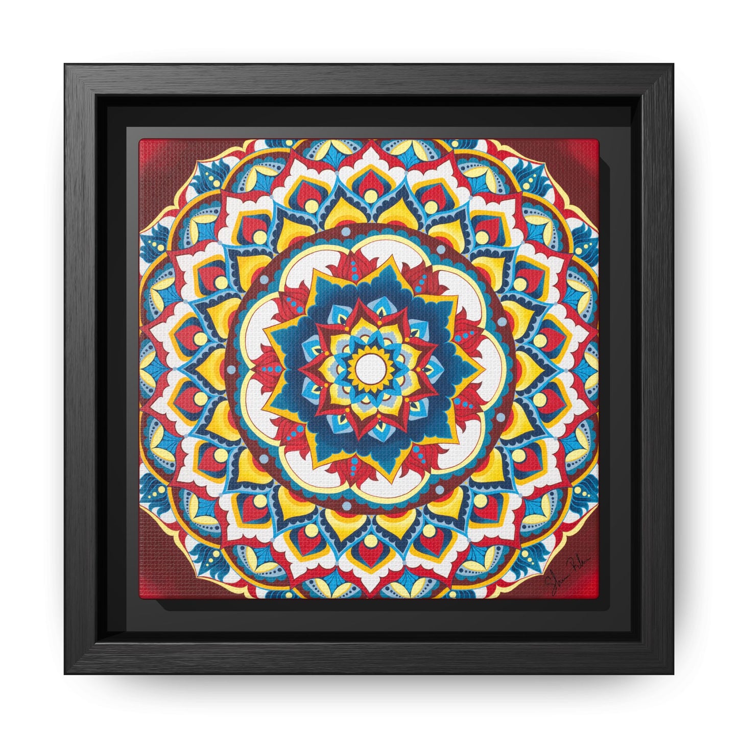 Azul Morning Mandala Matte Canvas Framed Wall Art