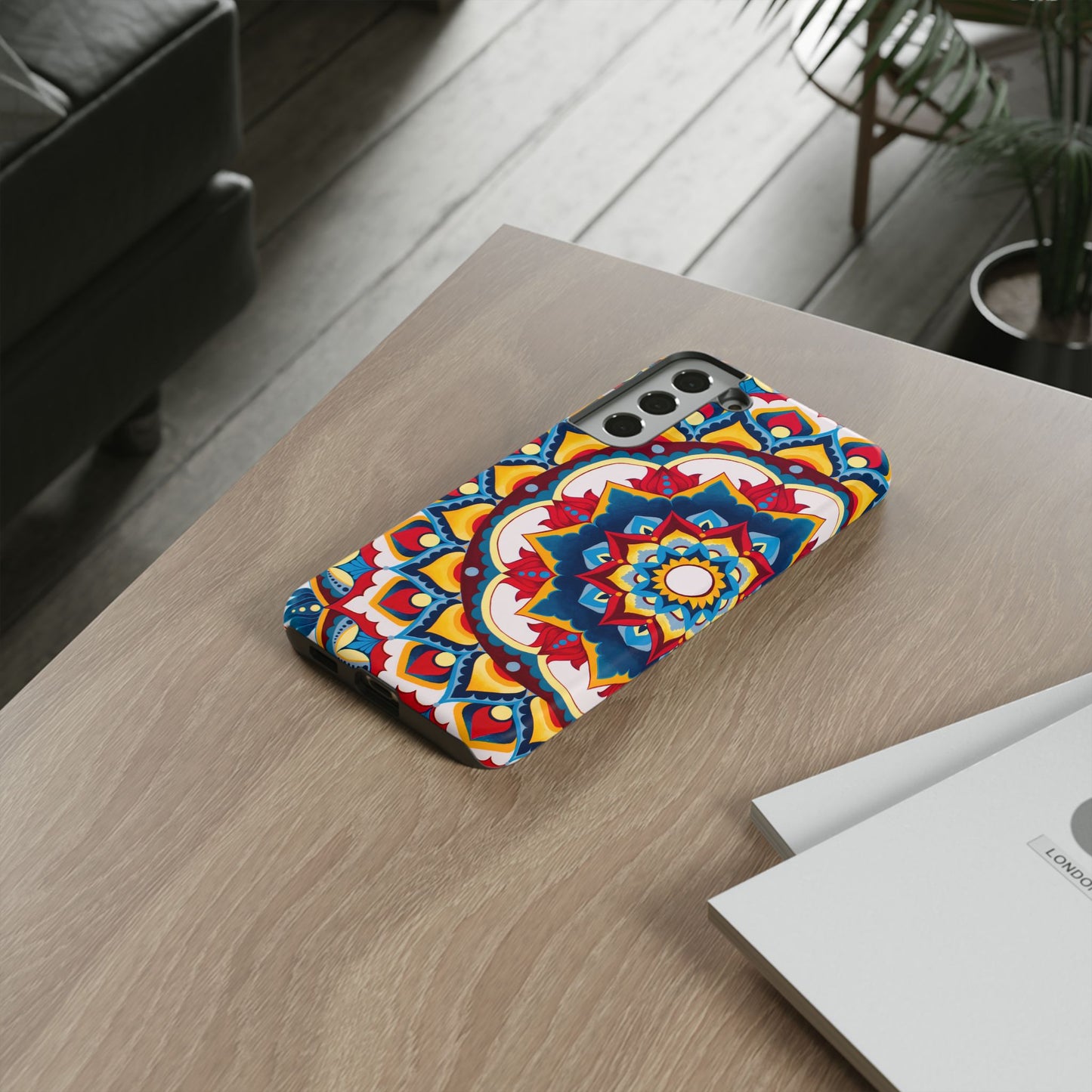 "Azul Morning" Mandala Tough Phone Case — Colorful Boho Protective Cover