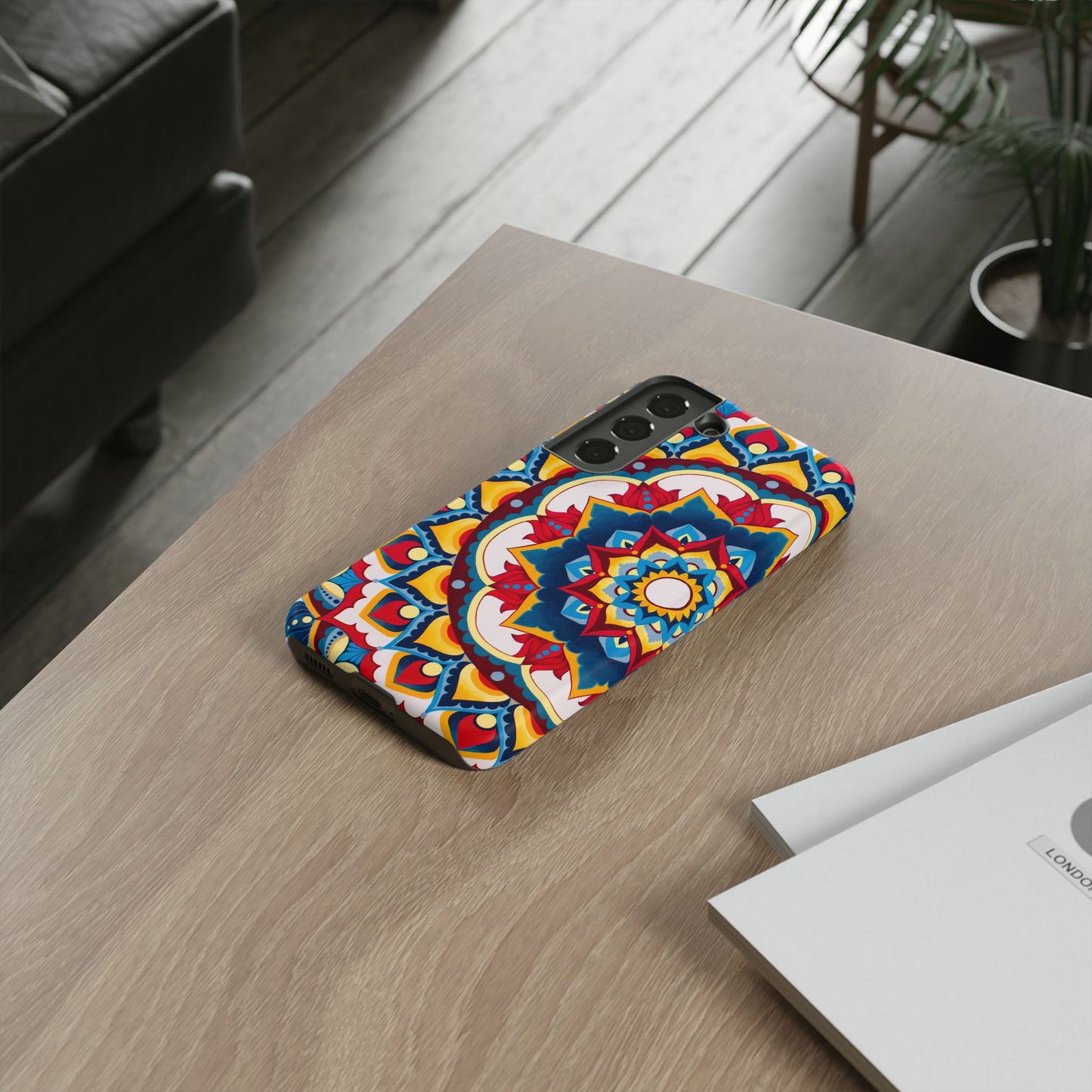 "Azul Morning" Mandala Tough Phone Case — Colorful Boho Protective Cover