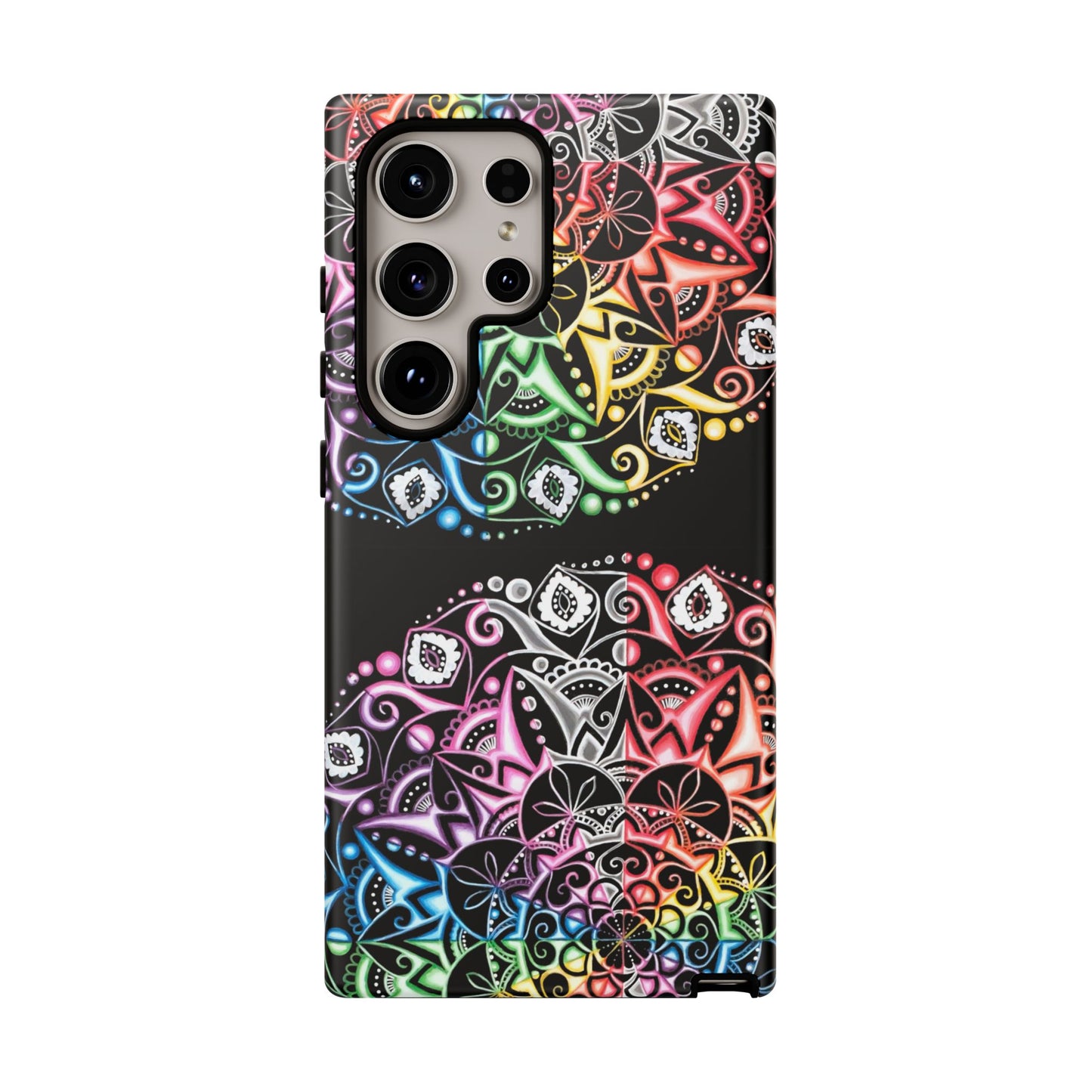 Mandala Rainbow Tough Phone Case — Colorful Boho Protective Case