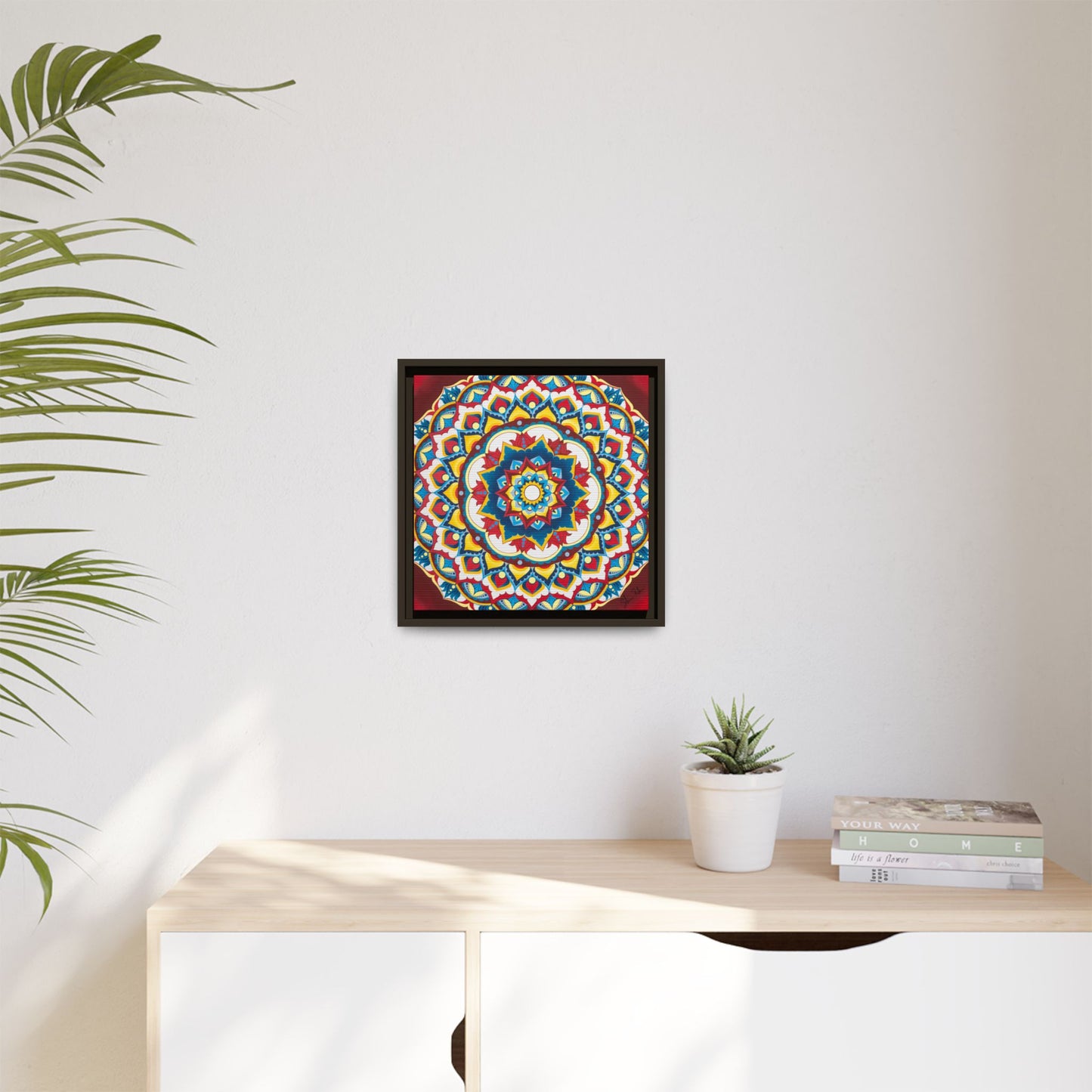 Azul Morning Mandala Matte Canvas Framed Wall Art