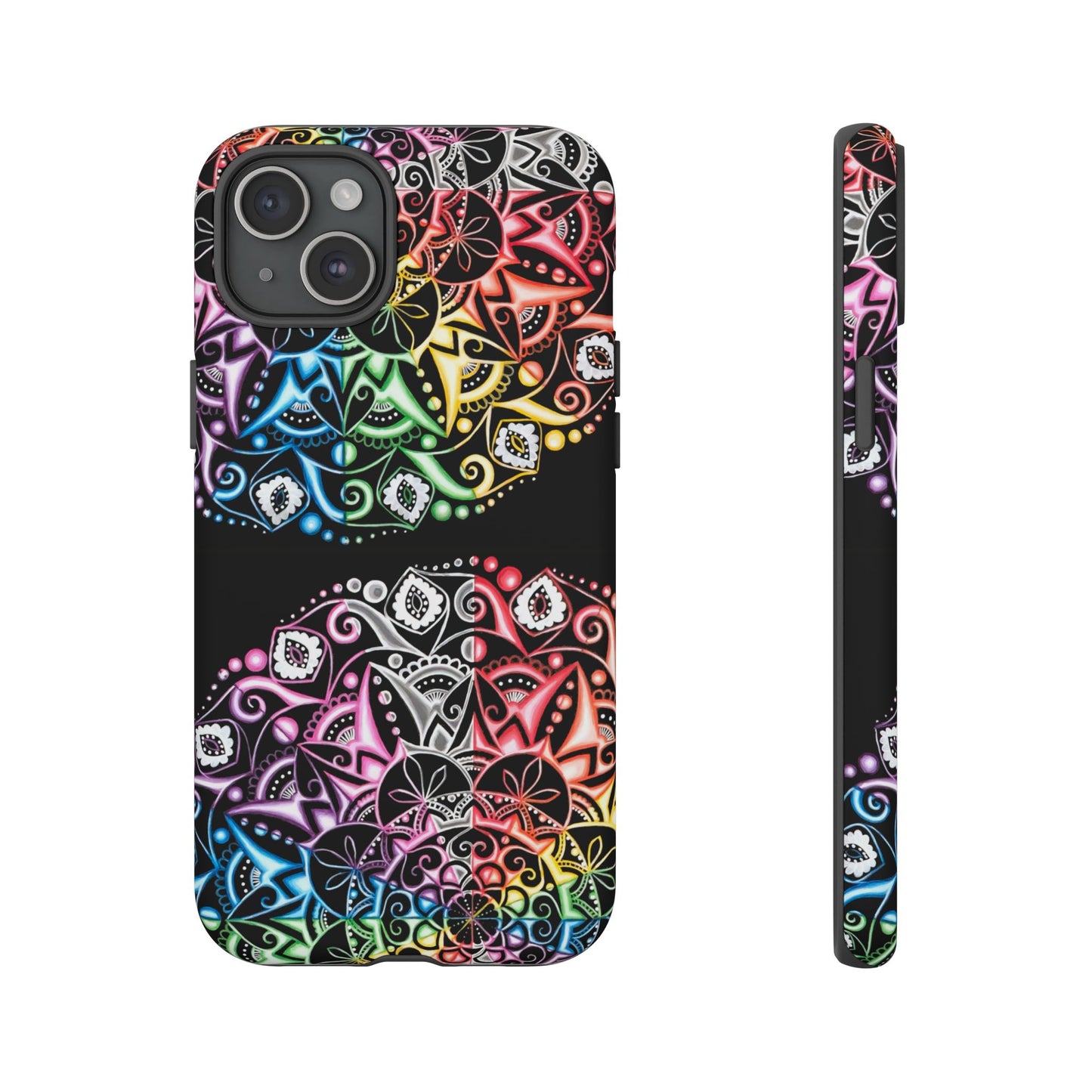Mandala Rainbow Tough Phone Case — Colorful Boho Protective Case